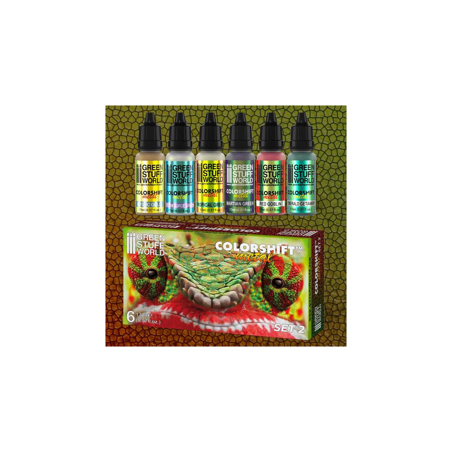 Green Stuff World Chameleon Acrylic Paint Set 2 New