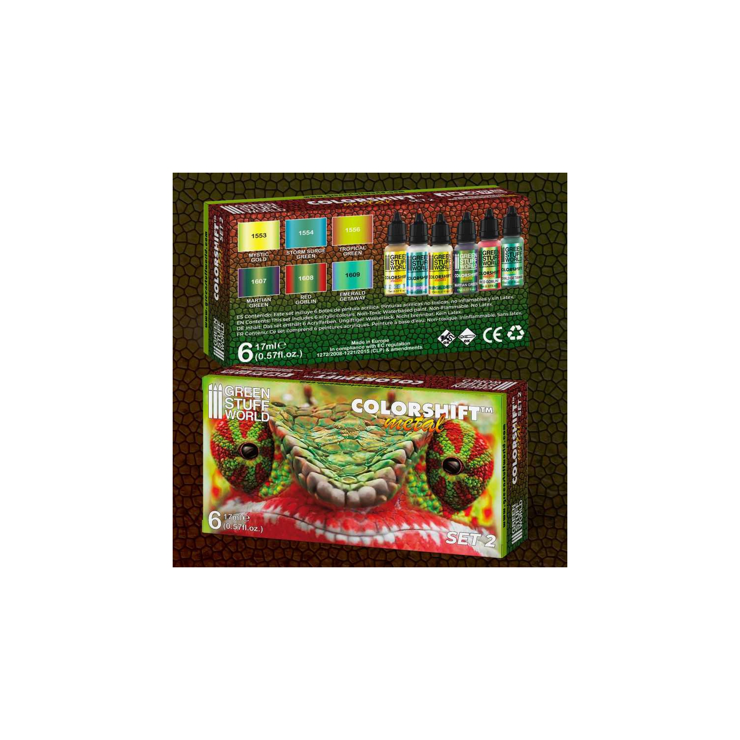 Green Stuff World Chameleon Acrylic Paint Set 2 New