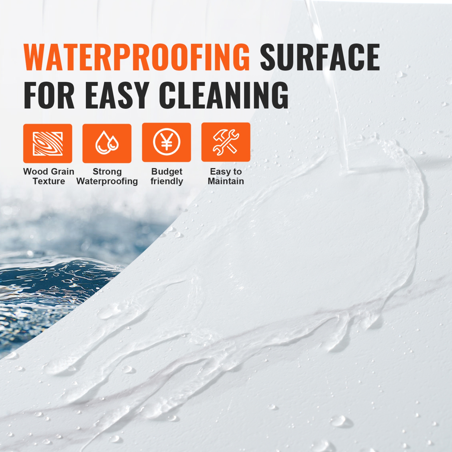 50 tuiles de plancher épaisses en vinyle auto-adhésif 1,5&nbsp;mm de VEVOR, 12 tuiles autocollantes 12&nbsp;po, plancher texturé en marbre blanc à