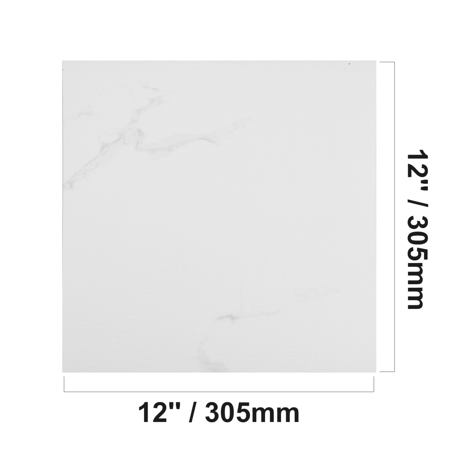 50 tuiles de plancher épaisses en vinyle auto-adhésif 1,5&nbsp;mm de VEVOR, 12 tuiles autocollantes 12&nbsp;po, plancher texturé en marbre blanc à