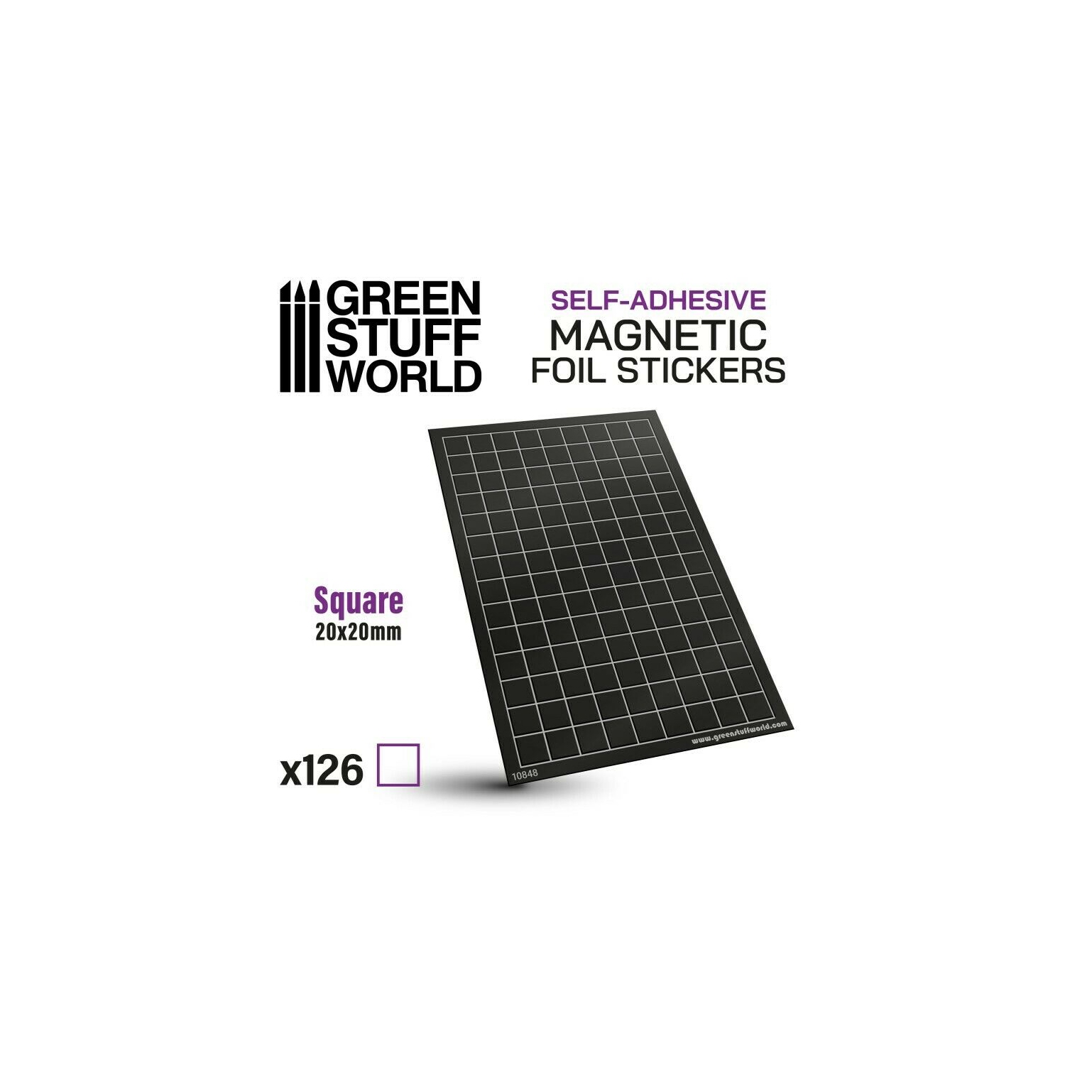 Green Stuff World Magnetic Precut Sizes - Adhesive Squares 20x20mm New