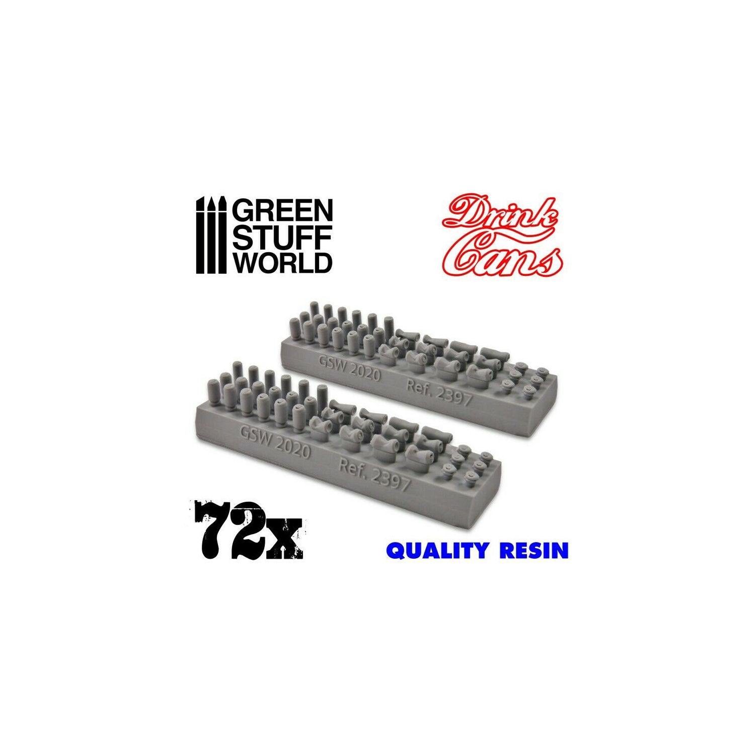 Green Stuff World 72x Resin Drink Cans New