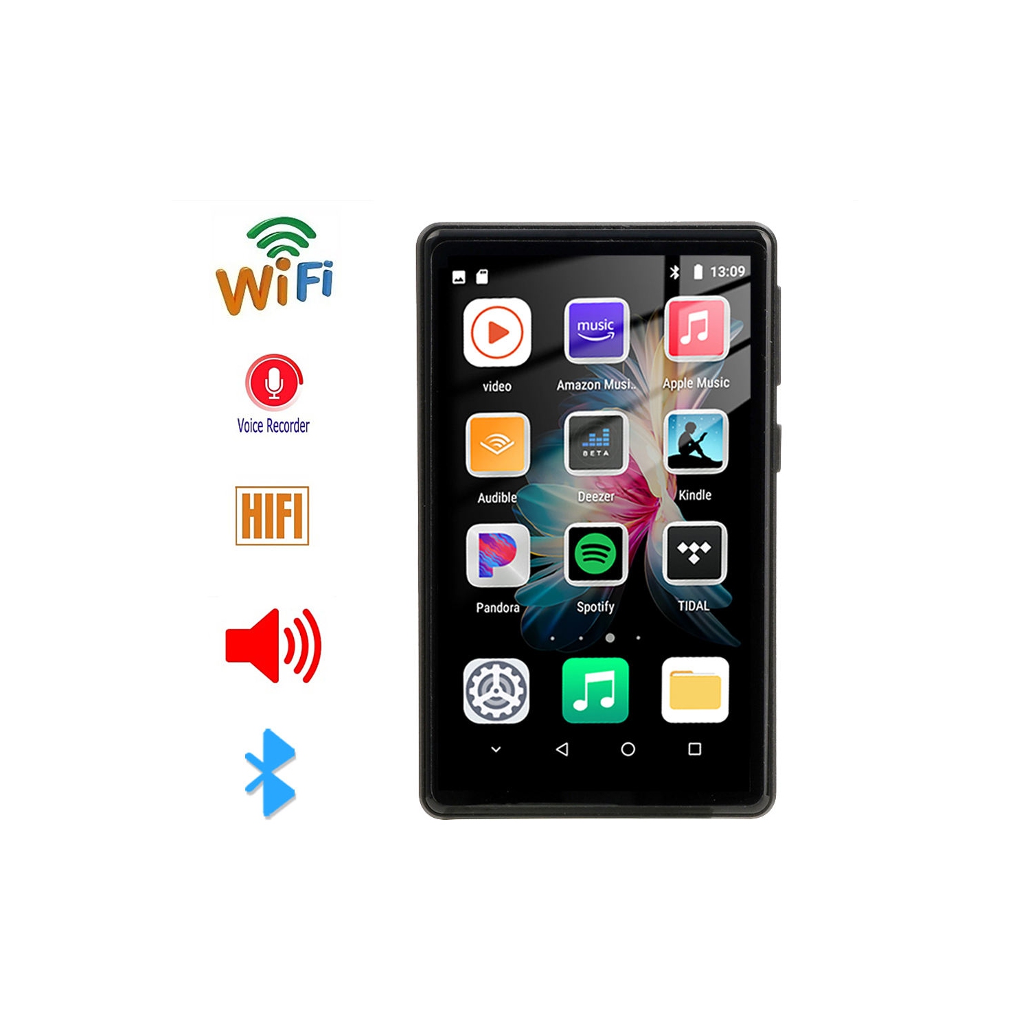 2G+16G Music Player,MP3 & MP4 Player with Bluetooth & WiFi,4" Full Touch Screen Walkman,Portable MP5 Music Player