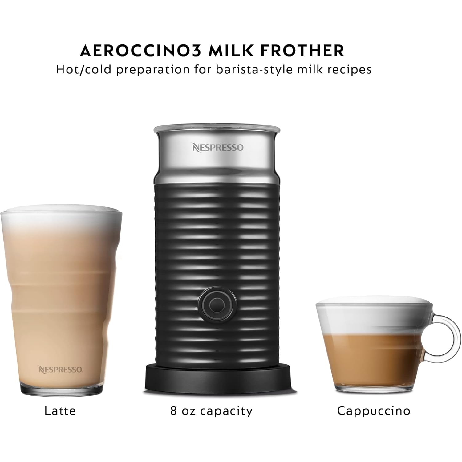 Machine à café et à espresso Nespresso Vertuo Pop+ Deluxe par Breville avec moussoir à lait Aeroccino, titane