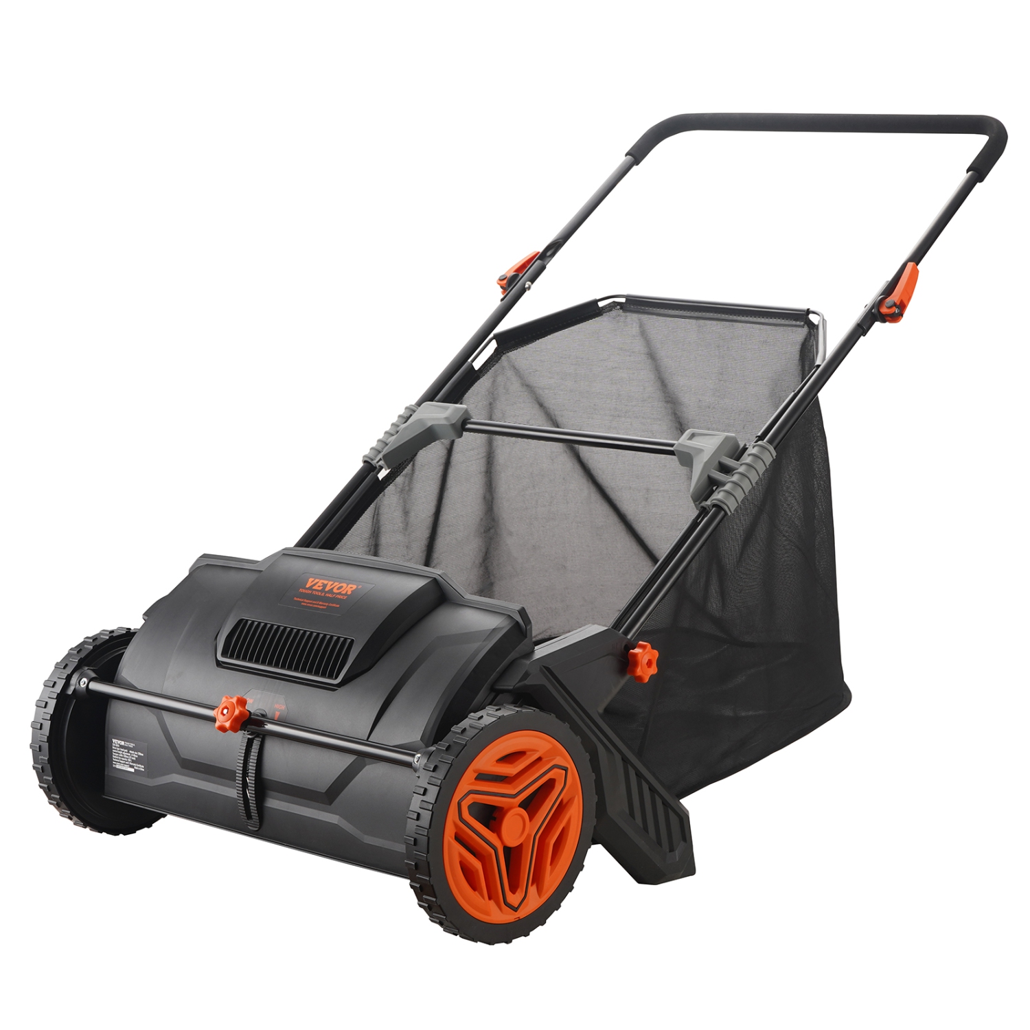 VEVOR Push Lawn Sweeper, 21inch Leaf & Grass Collector, Strong Plastic Wheels & Heavy Duty Thickened Steel Durable to Use with Large Capacity 3.5 cu.