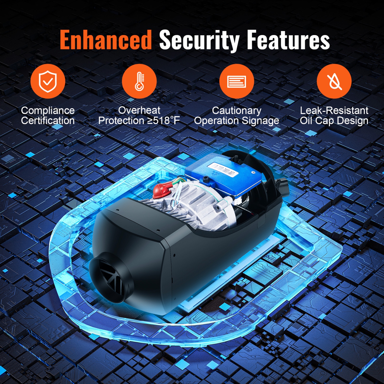 VEVOR Diesel Air Heater, 12V 2KW Diesel Heater with Remote Control and LCD Display, 10L Fuel Tank Diesel Parking Heater, Rapid Heating for RV Trailer