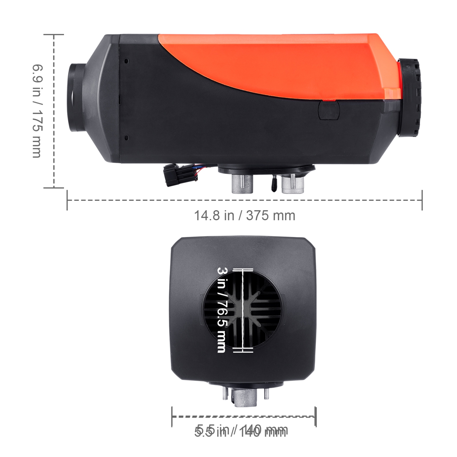 Radiateur d'air diesel VEVOR 12&nbsp;V 8KW LCD d'application Bluetooth pour autocar RV intérieur