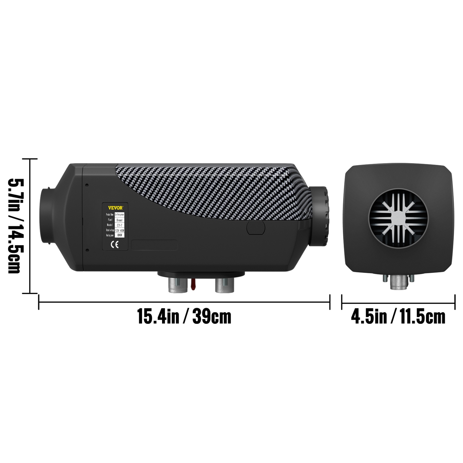 Chauffage à air diesel VEVOR 8KW Chauffage diesel 12&nbsp;V Chauffage de stationnement diesel télécommandé avec interrupteur LCD pour camions