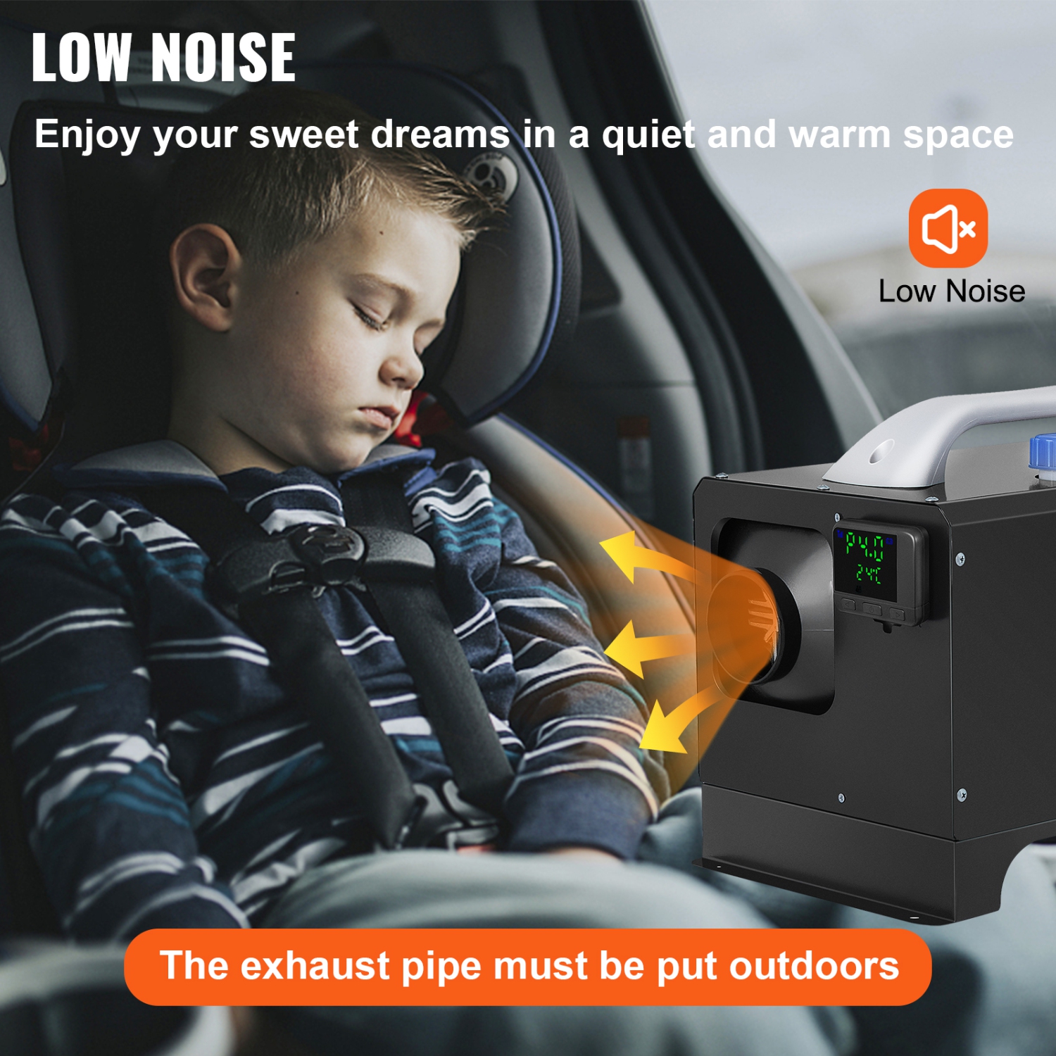 VEVOR Diesel Air Heater 8KW, All in One 12V Truck Heater, Parking Heater with Black LCD, Remote Control, Fast Heating Diesel Heater for RV Truck,