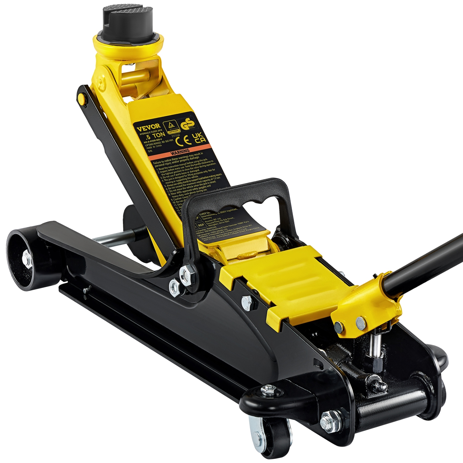 VEVOR Low Profile Floor Jack, 2.5 Ton Slim Profile, Durable Steel Racing Lift with Single Piston Pump, Range 3.35"-14.96"