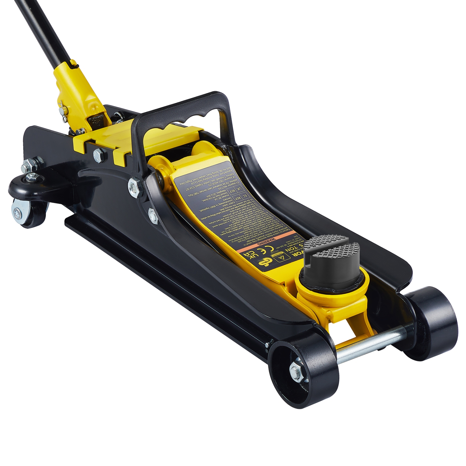 VEVOR Low Profile Floor Jack, 2.5 Ton Slim Profile, Durable Steel Racing Lift with Single Piston Pump, Range 3.35"-14.96"