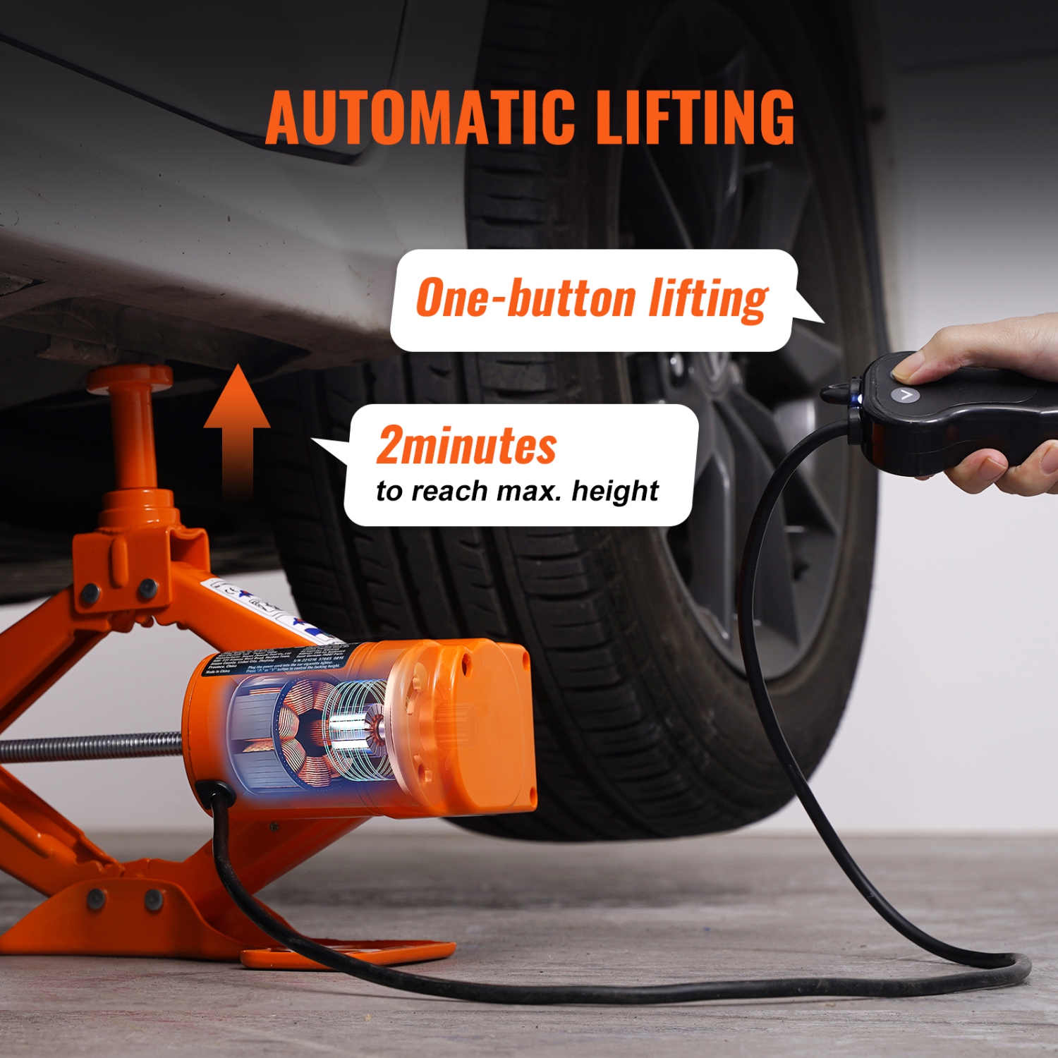 VEVOR Electric Auto Lift, 3 Tons Capacity, 12V DC Scissor Lift Jack, Includes Dual Saddles & Remote, Compact Design for Cars, SUVs, Trucks Tire