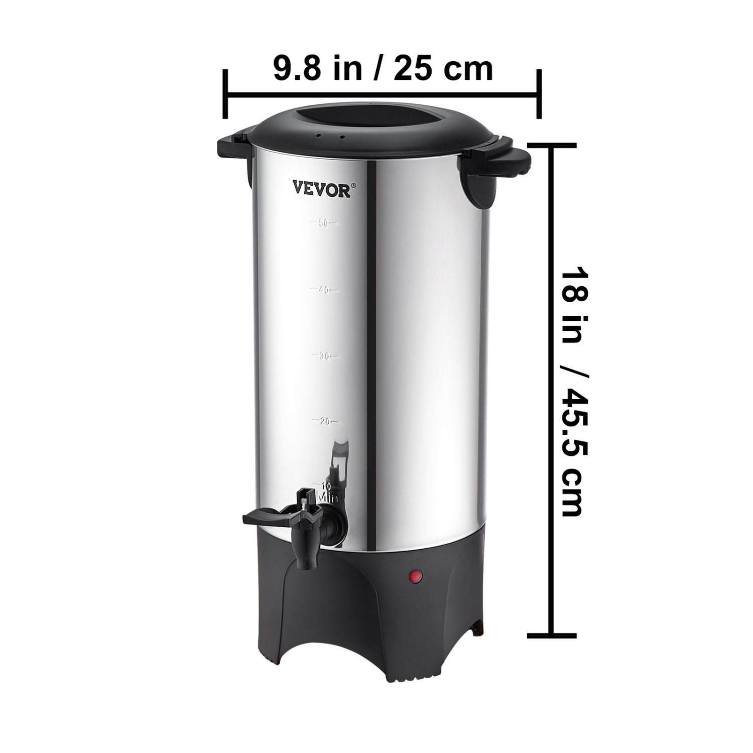 VEVOR Commercial Coffee Urn, 50 Cups Stainless Steel Large Coffee Dispenser, 1000W 110V Electric Coffee Maker Urn For Quick Brewing, Hot Water Urn