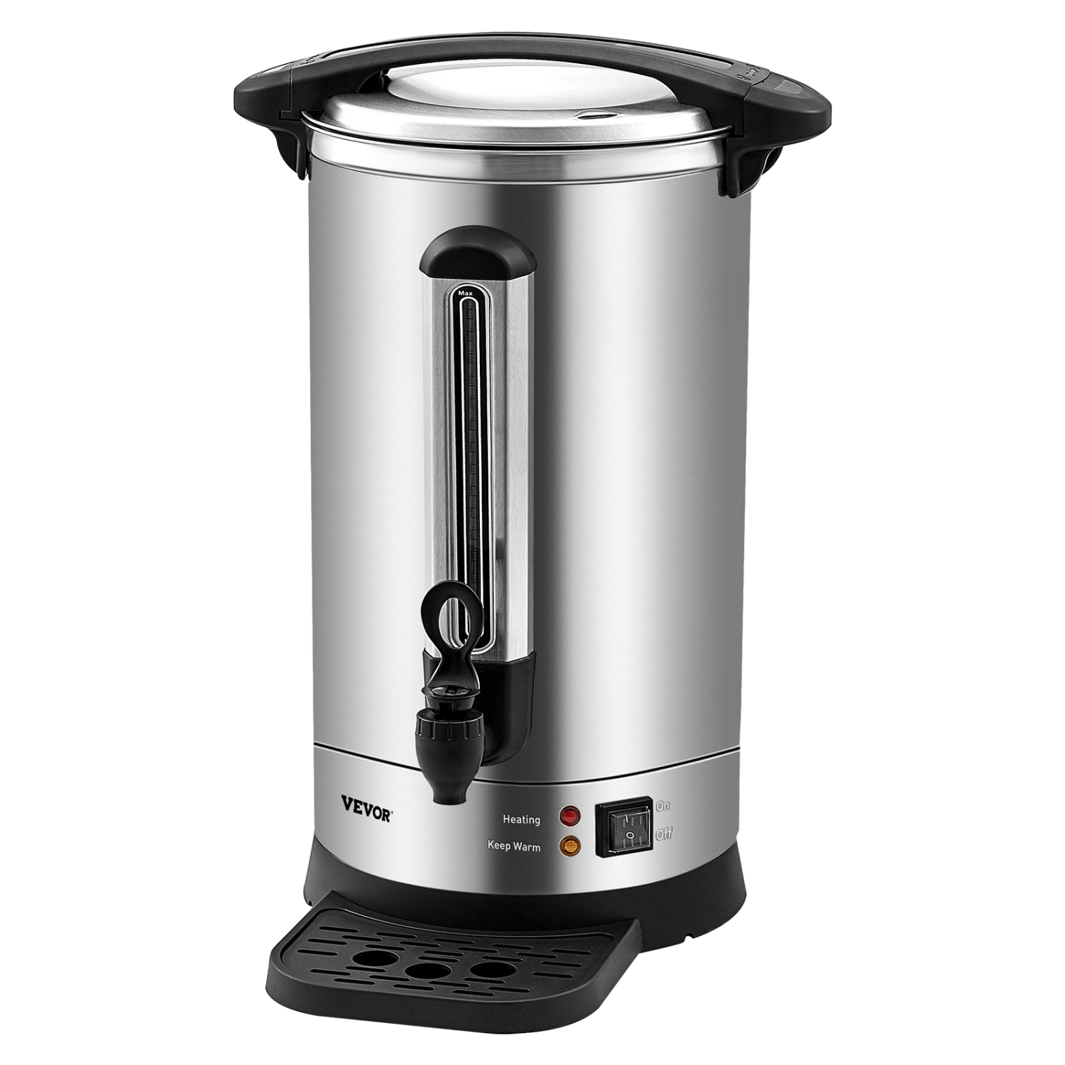 VEVOR Commercial Coffee Urn, 65 Cups Stainless Steel Large Coffee Dispenser, 1500W 110V Electric Coffee Maker Urn For Quick Brewing, Hot Water Urn