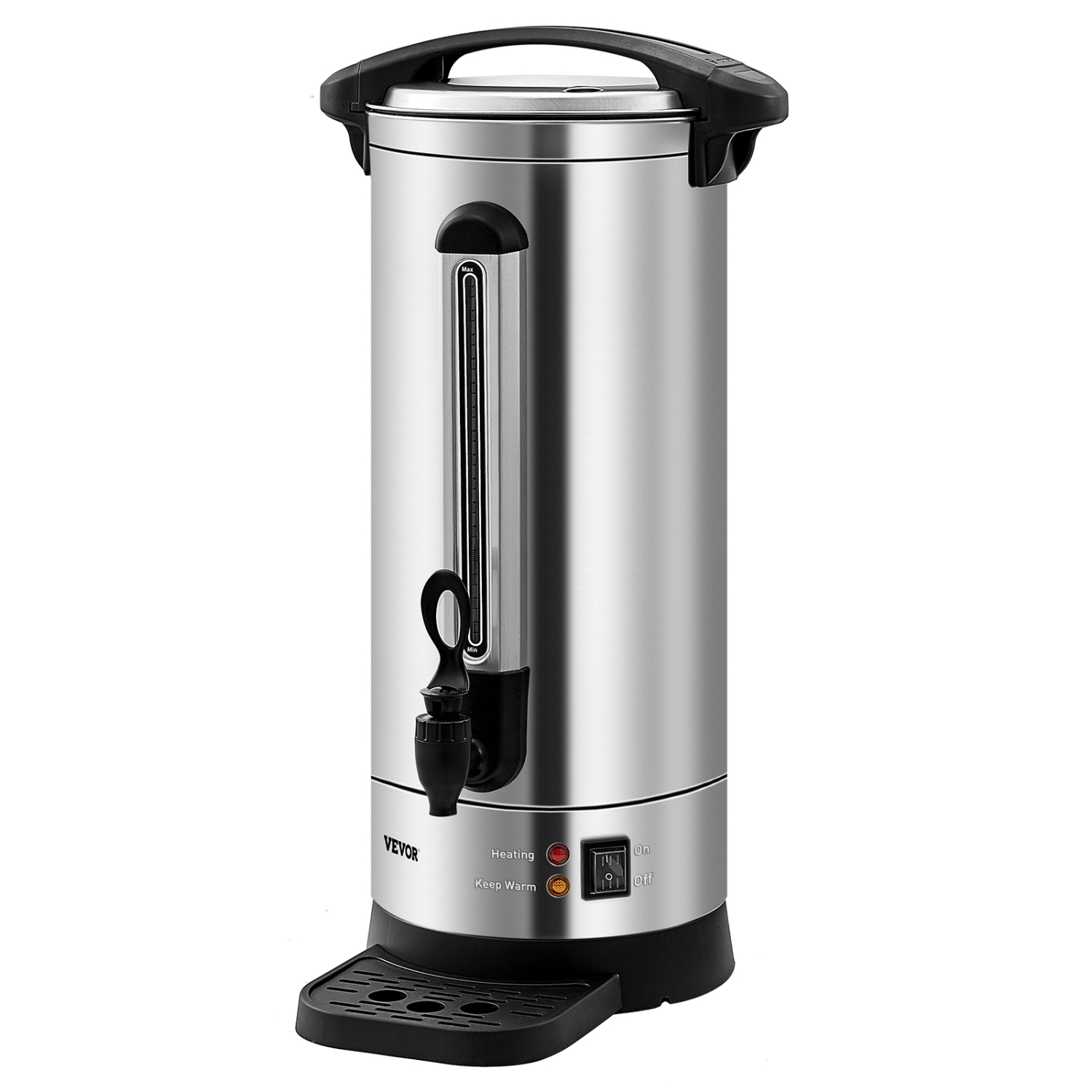 VEVOR Commercial Coffee Urn, 110 Cups Stainless Steel Large Coffee Dispenser, 1500W 110V Electric Coffee Maker Urn For Quick Brewing, Hot Water Urn