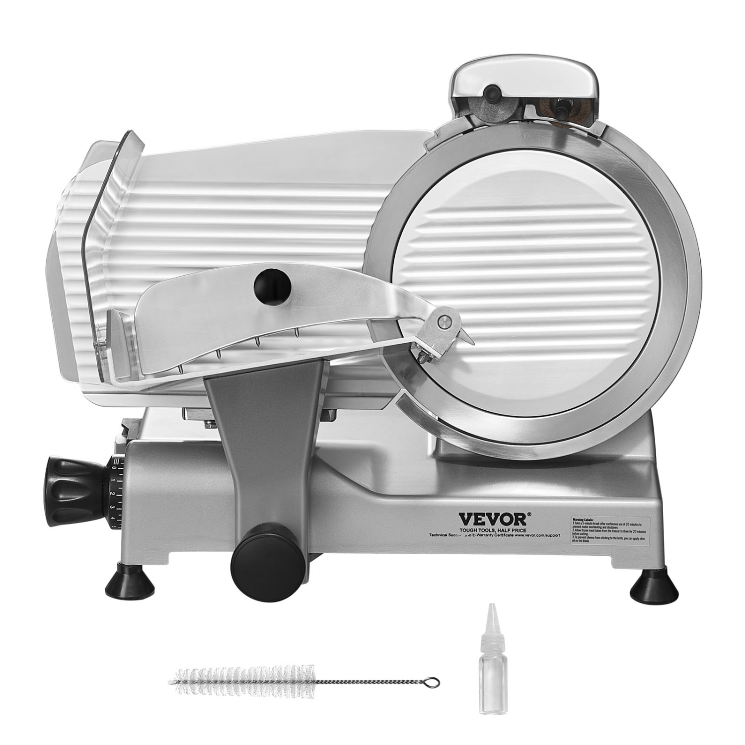 VEVOR Meat Slicer, 340W Electric Deli Food Slicer with 10" SUS420 Stainless Steel Blade and Built-in Sharpening Stone, 0-0.6 inch Adjustable