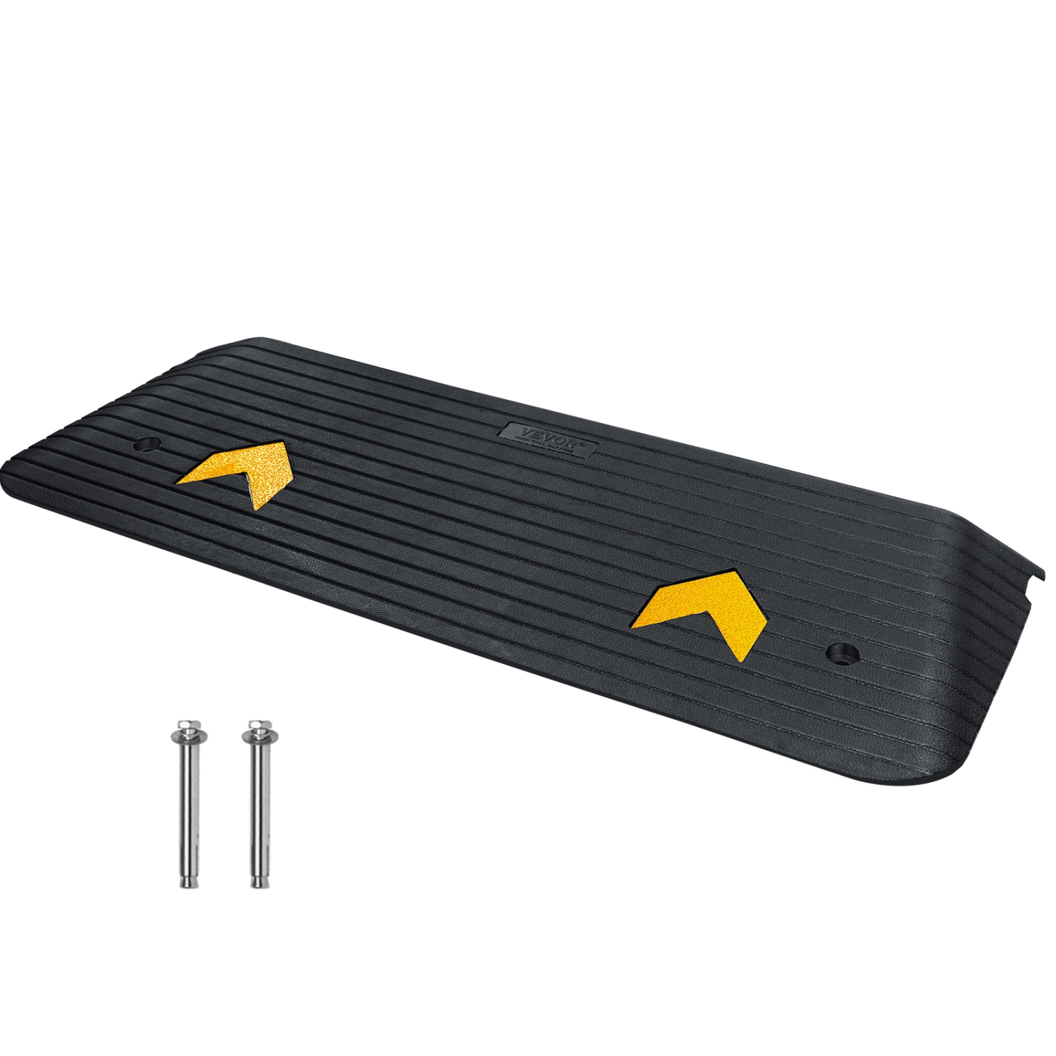 VEVOR 1.5" Rise Height Rubber Threshold Ramp, Natural Curb Ramp Rated 33069 lbs Load Capacity, Non-Slip Textured Surface Rubber Curb Ramp for