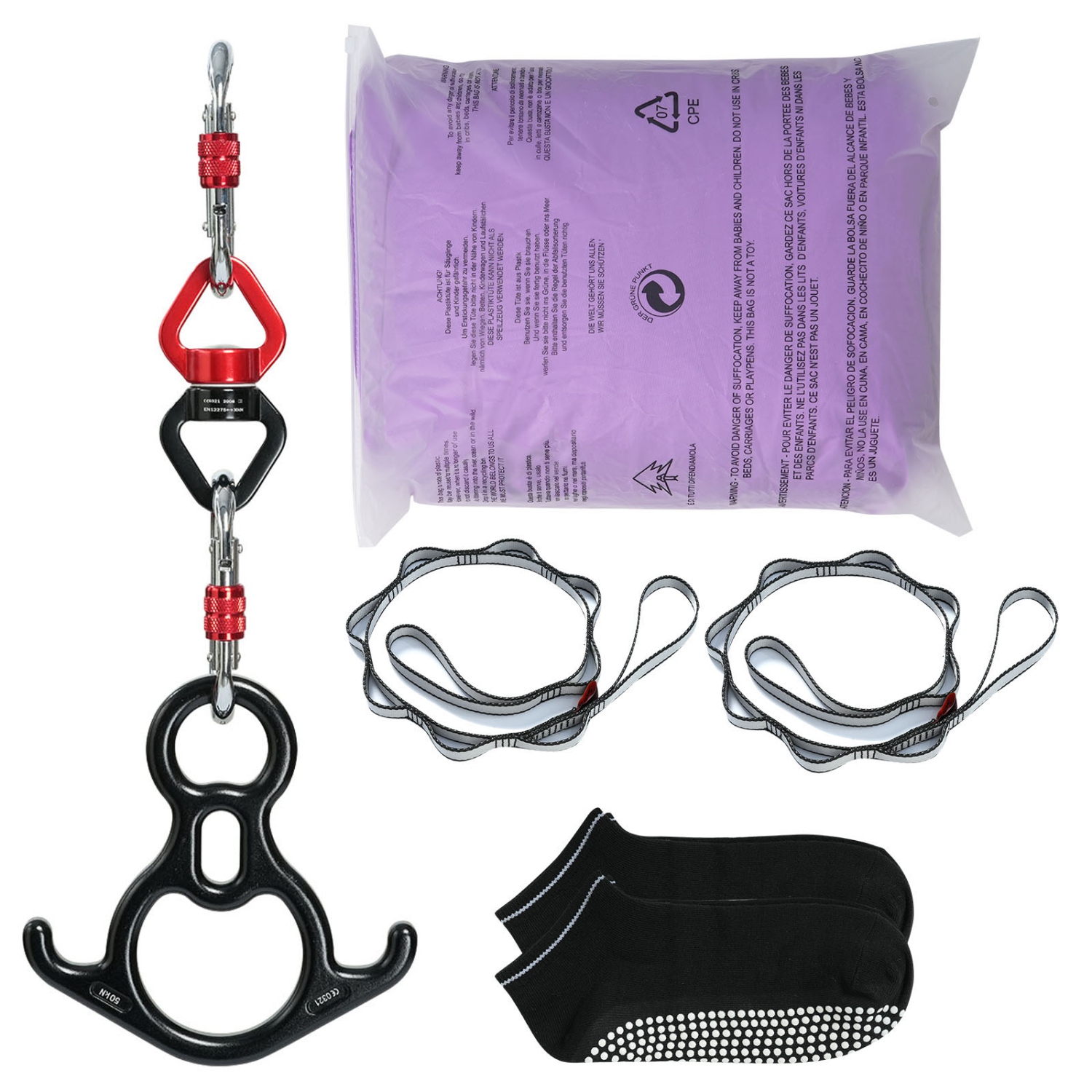 Balançoire de yoga 8,7 verges Aerial Silk de VEVOR, hamac violet, trapèze, inversion