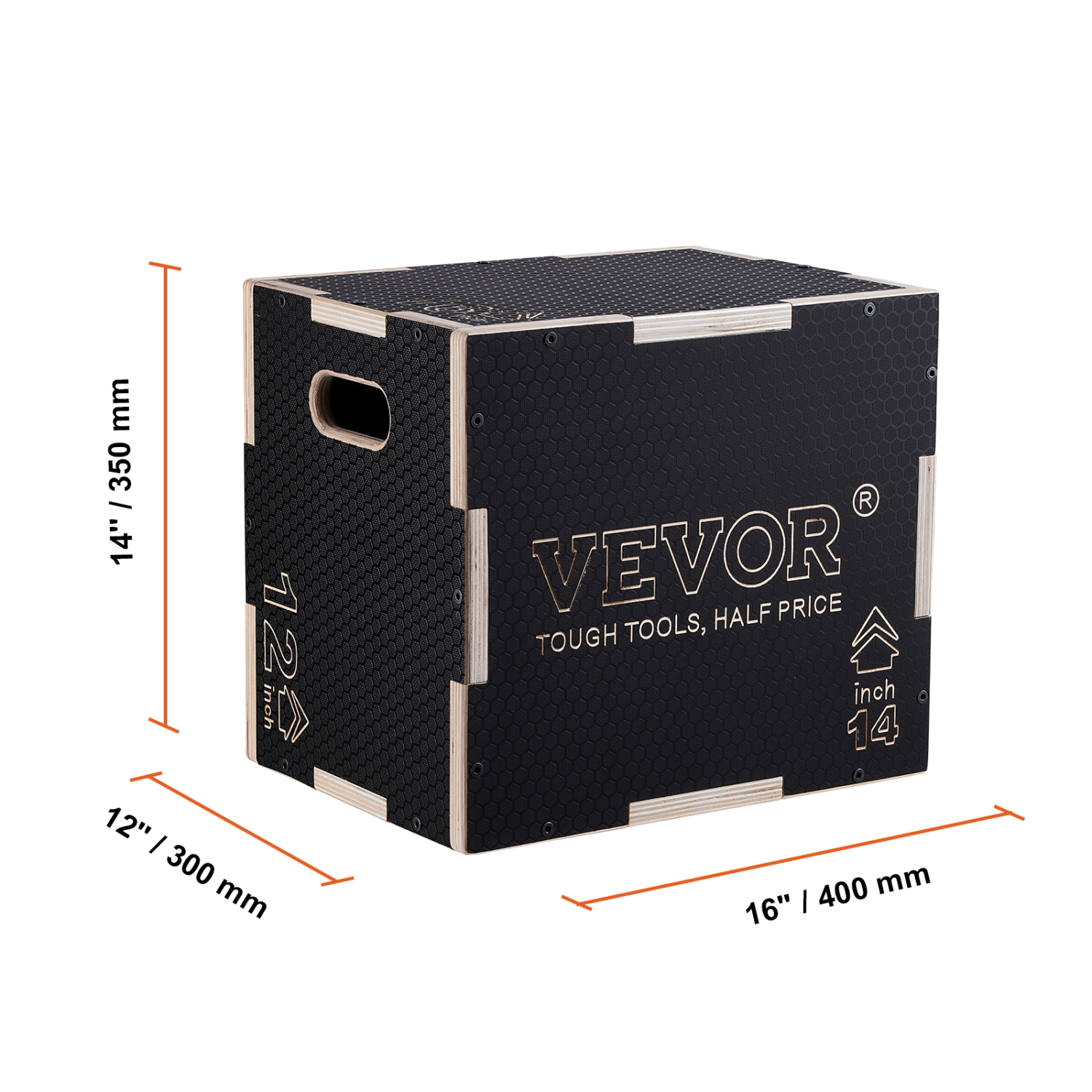 Boîte plyométrique de mise en forme 3-en-1 16/14/12 de VEVOR