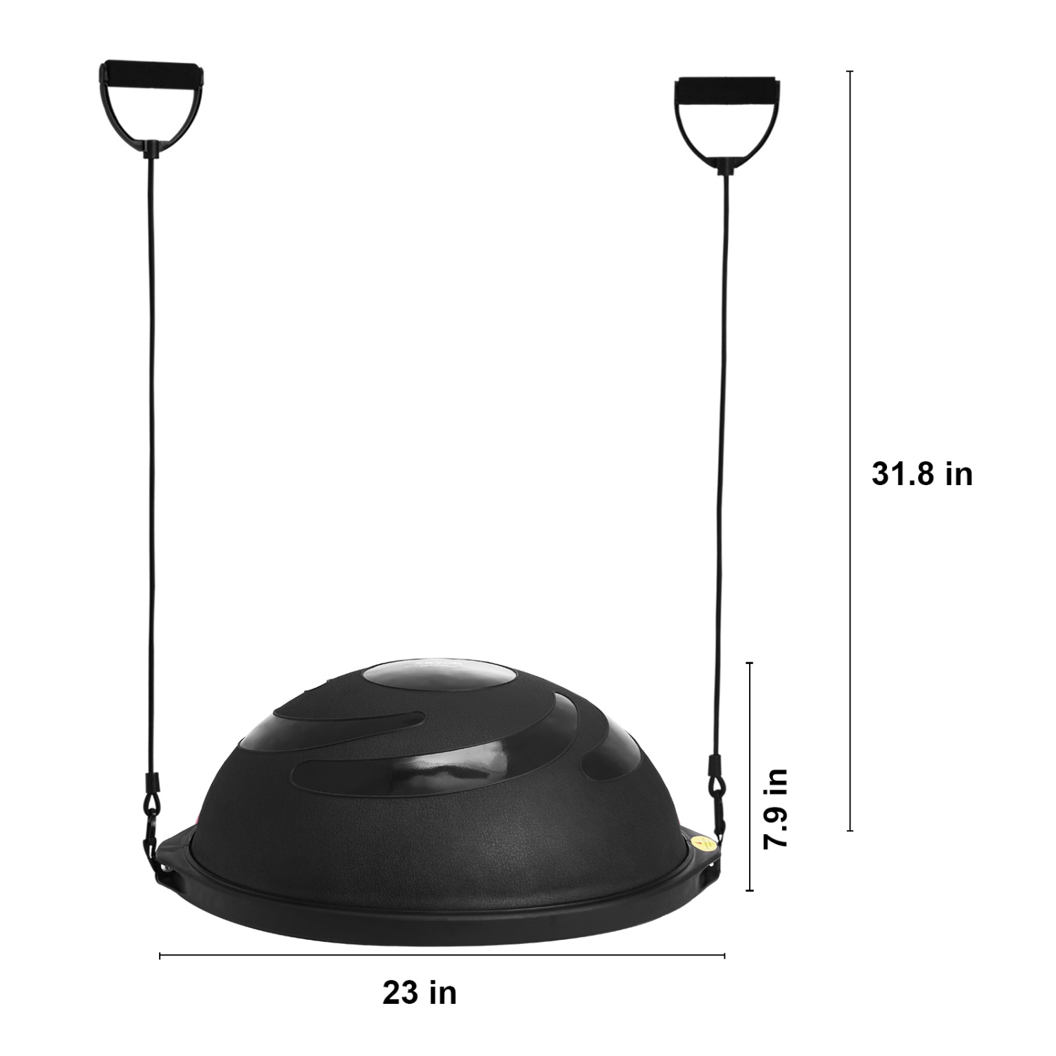 Bande de résistance pour ballon d'exercice demi-entraînement de 26&nbsp;po pour yoga avec ballon d'équilibre noir de VEVOR