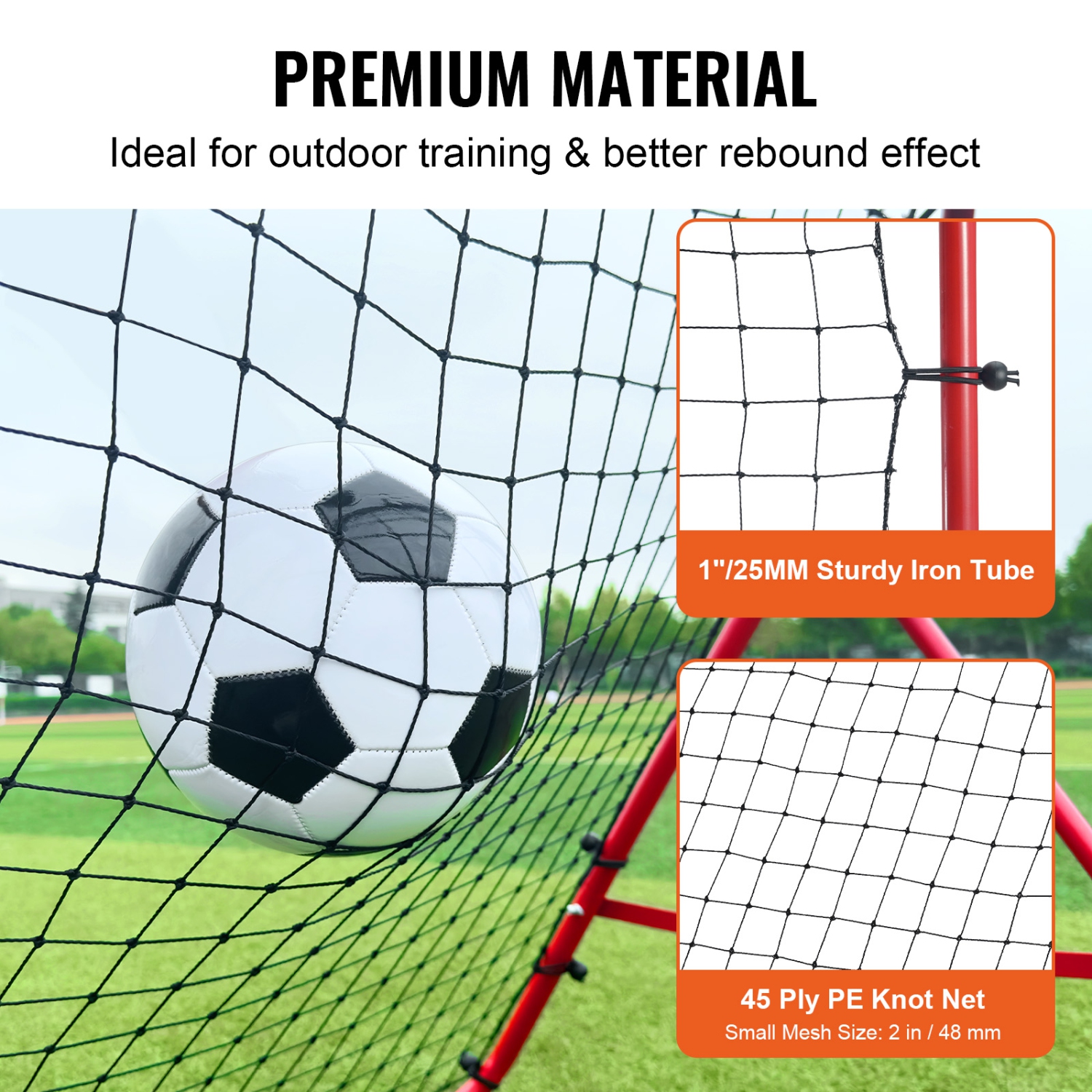 VEVOR Portable Football Training Gifts 39"x39"Soccer Rebounder Net Kick-Back