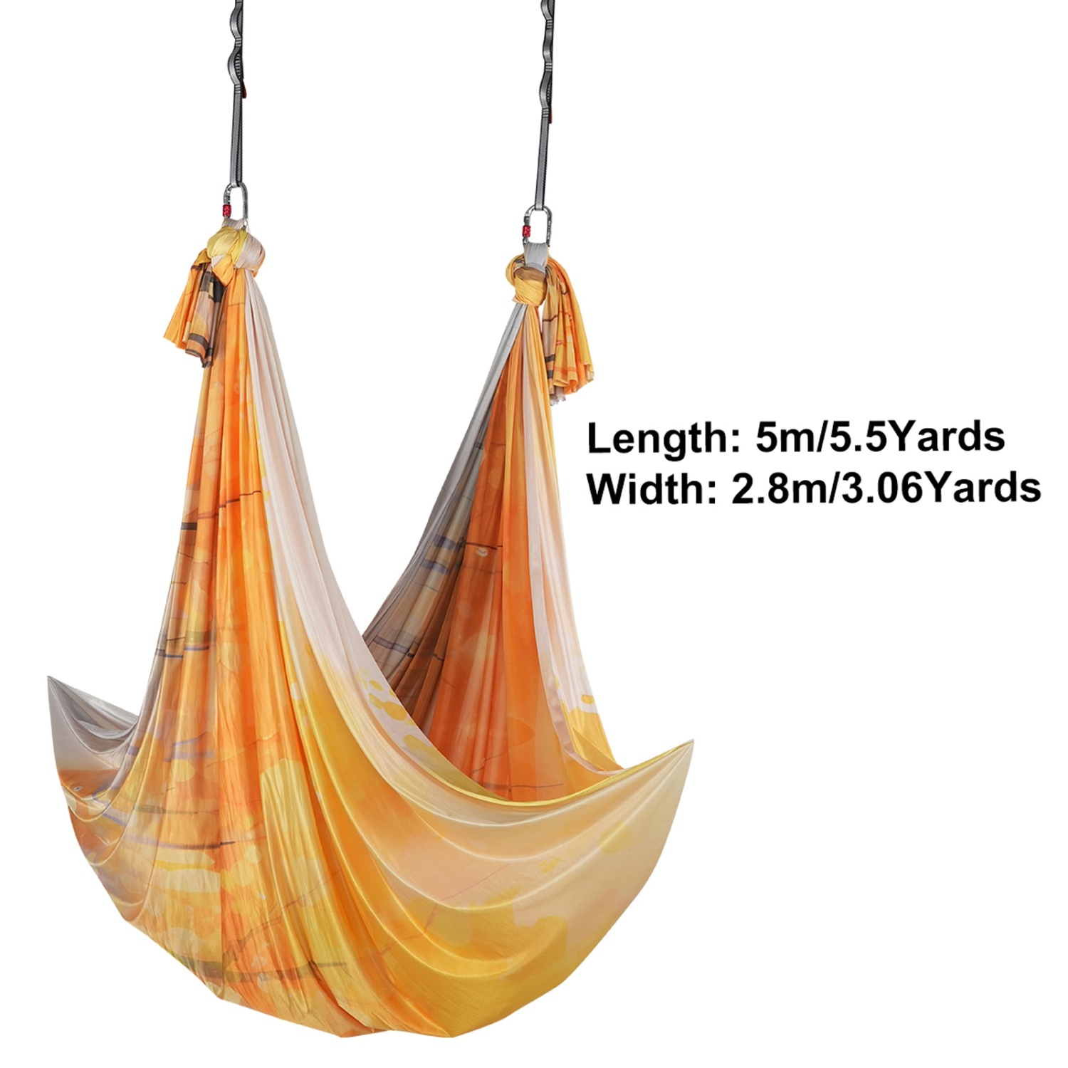 VEVOR Yoga Swing 5.5 Yards Aerial Hammock Nylon Hanging Sling Inversion Gold