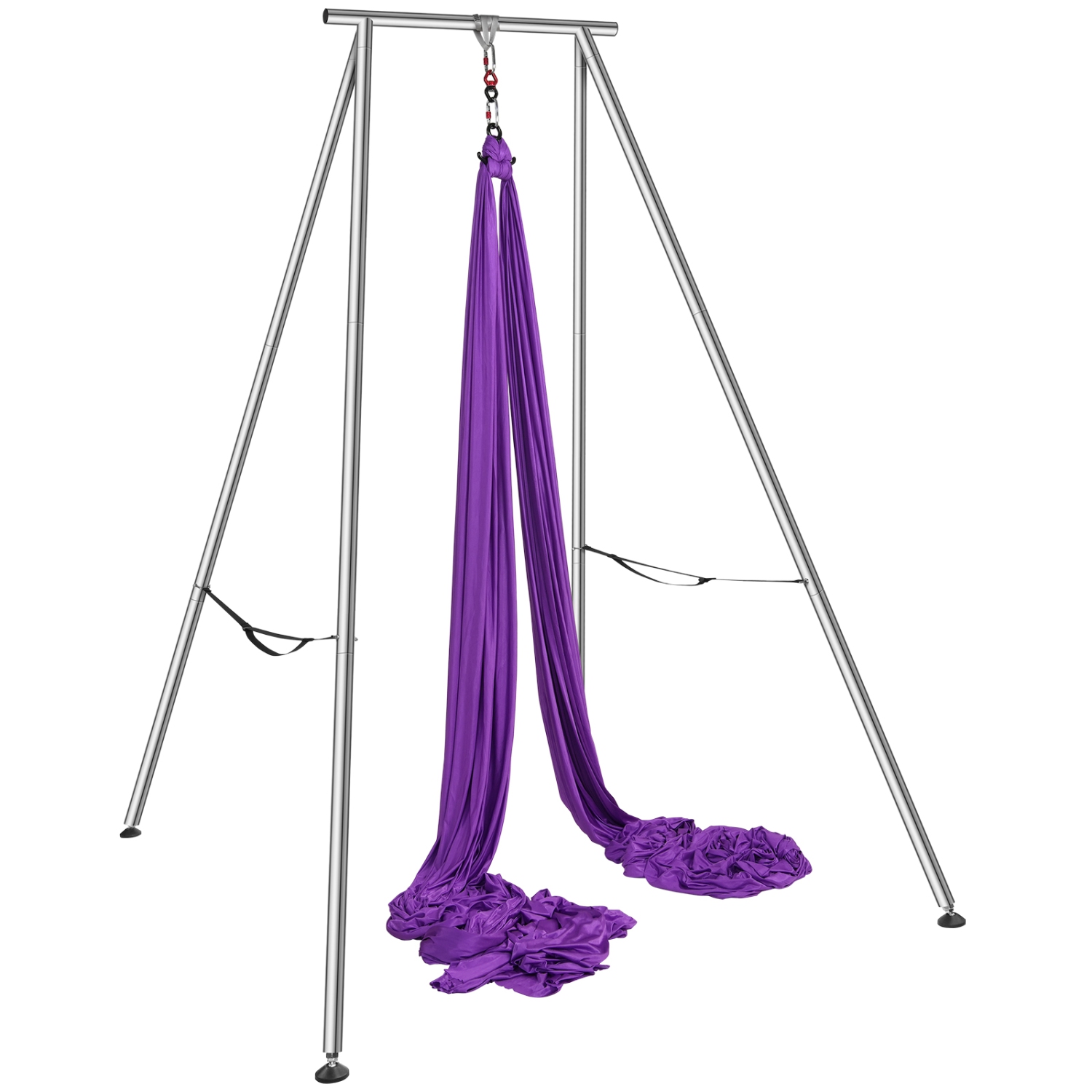 Ensemble de hamac avec support pivotant Yoga 551.15&nbsp;lb de VEVOR Ensemble de soie avec cadre de yoga violet