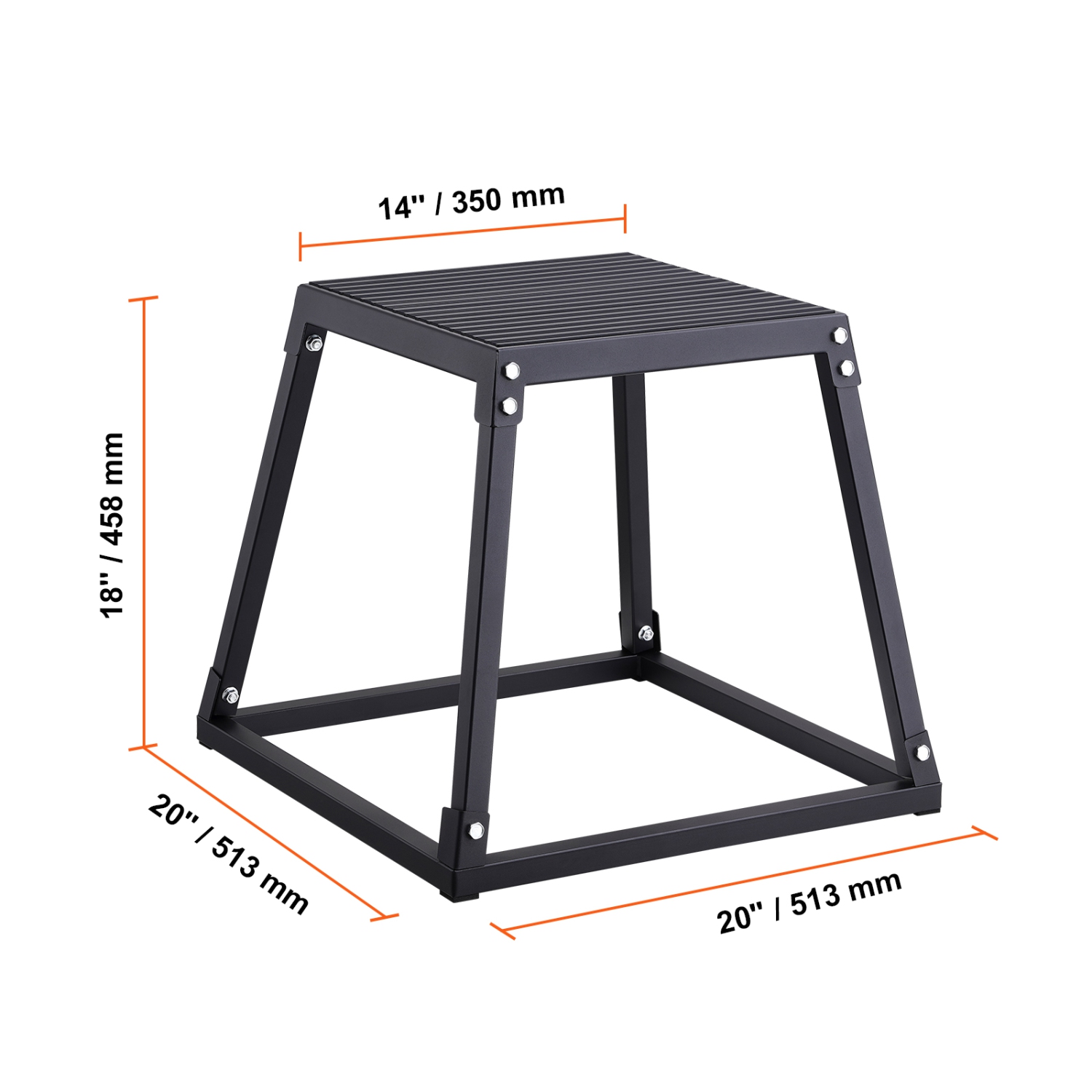 Pyométrique de 18&nbsp;po Jump Box Fitness de VEVOR Exercise Plyo Box Step Cross noir