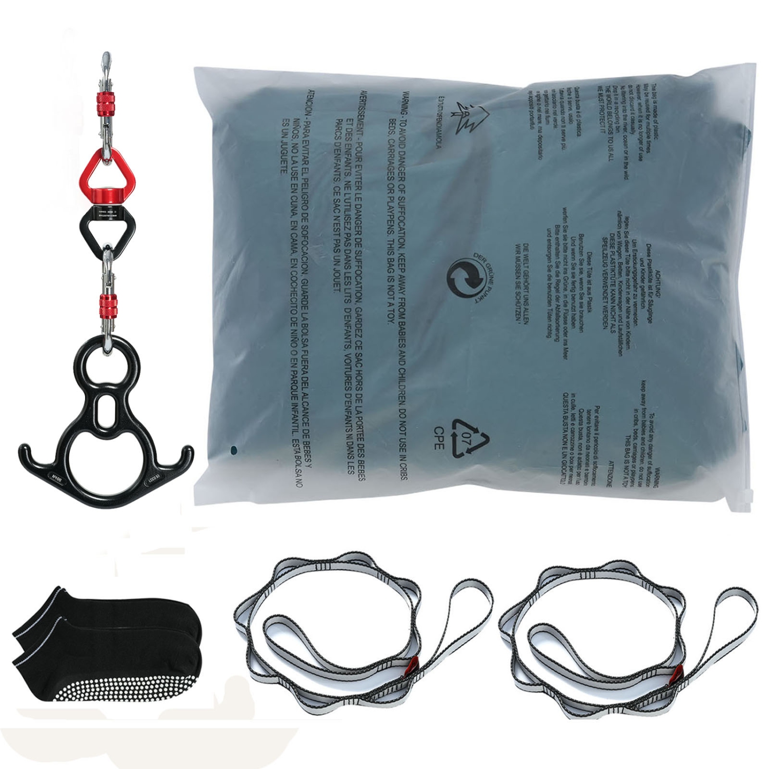 Ensemble de balançoires de yoga 11 verges Aerial Silk de VEVOR Hamac Trapeze Inversion vert