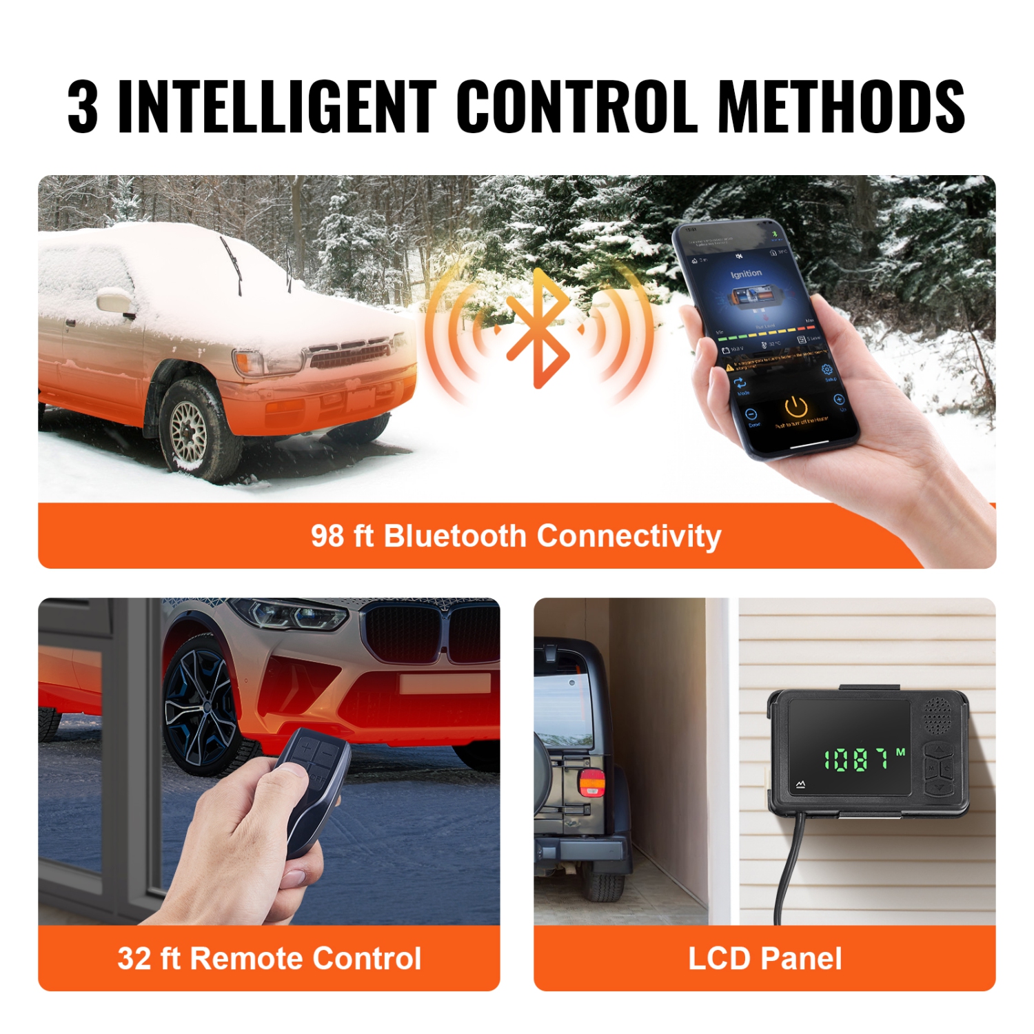 VEVOR Bluetooth App Control Diesel Air Heater, 12V 5KW Diesel Heater, Remote Control and LCD, Diesel Parking Heater for RV Trailer Camper Van Boat