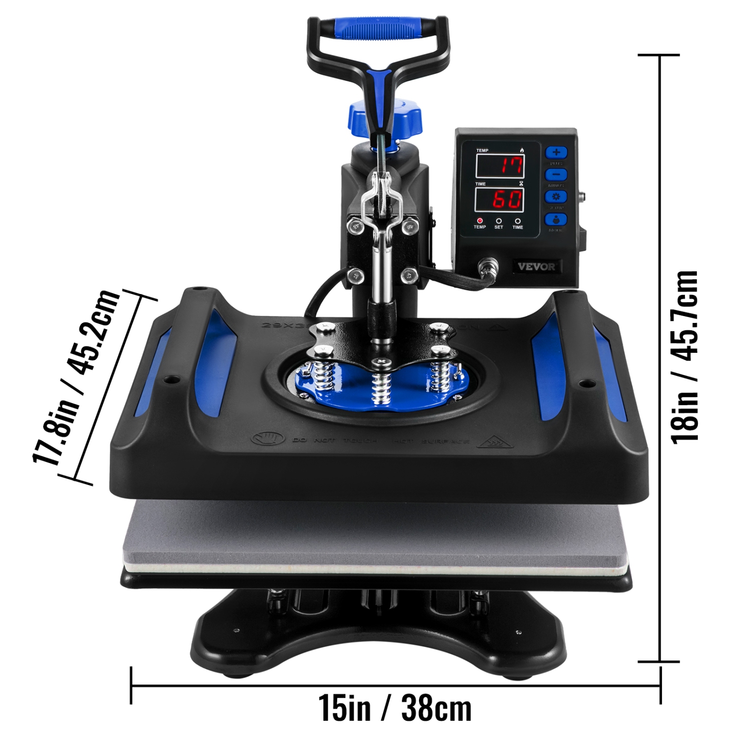 VEVOR Heat Press Machine 12 x 15 Inch 8 in 1 Heat Press Sublimation Machine 360° Rotation Swing Away 8 in 1 Shirt Printing Machine Dual-Tube Heating