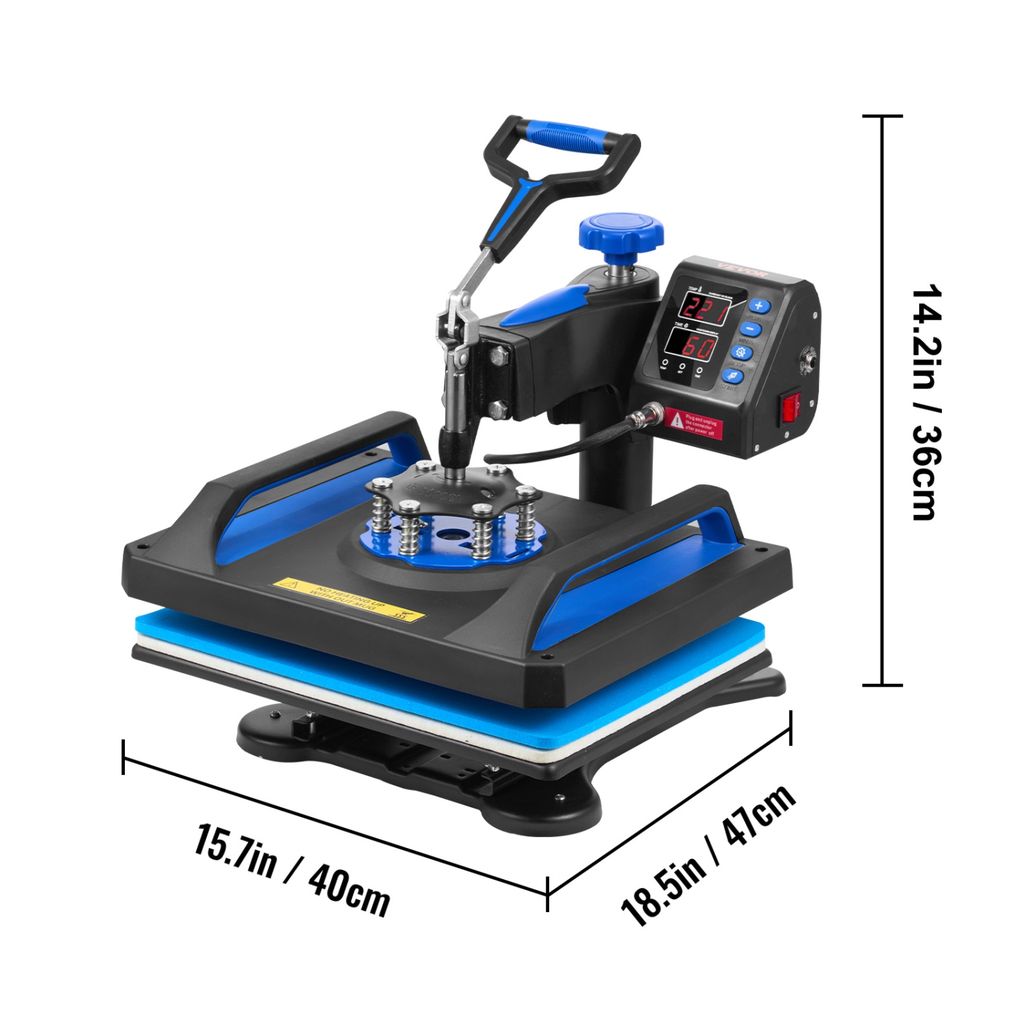 VEVOR Heat Press Machine, 12 x 15 Inches, Fast Heating, 360 Swing Away Digital Sublimation T-Shirt Vinyl Transfer Printer with Anti-Scald Surface,