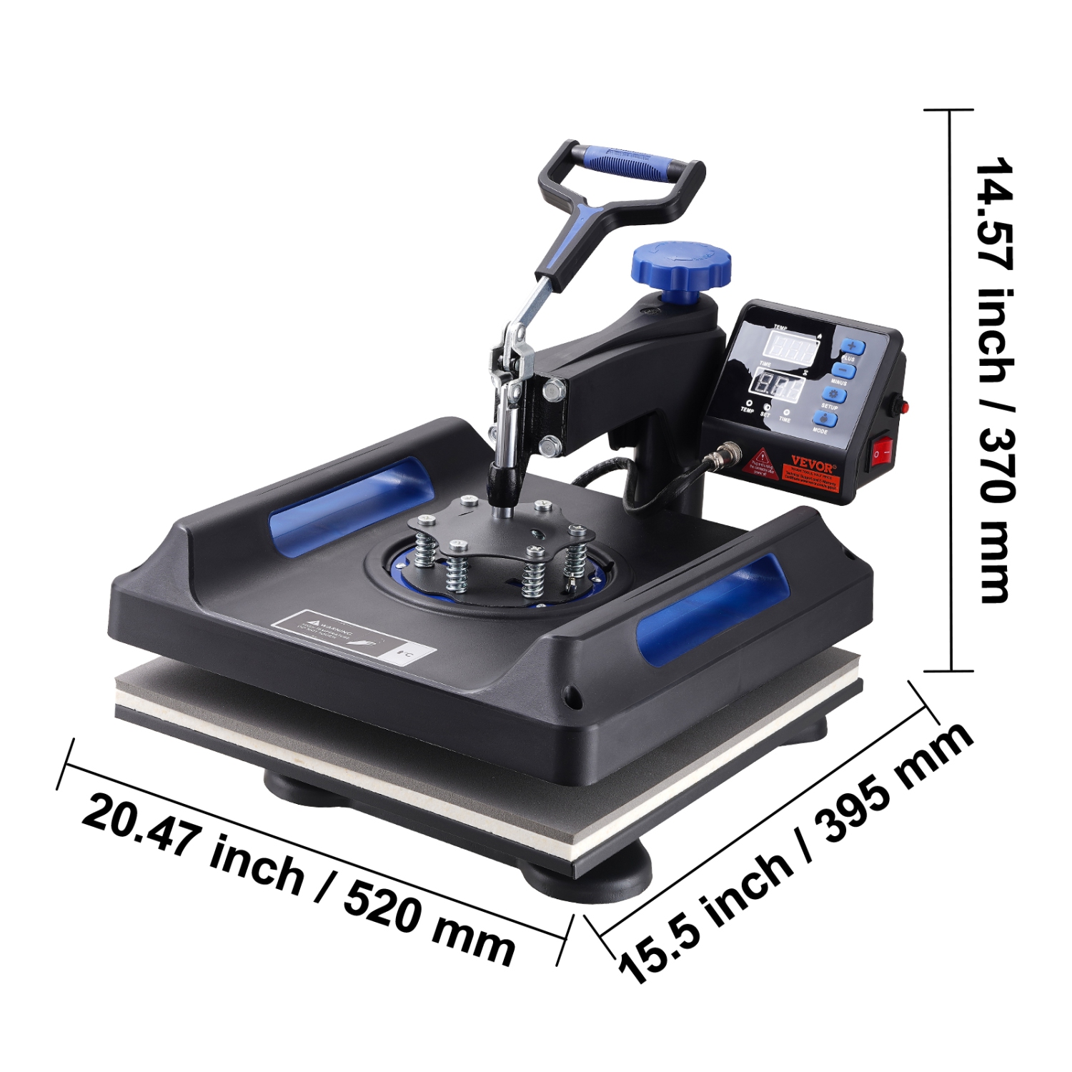 VEVOR Heat Press, 15x15in Swing Away 5 in 1 Heat Press Machine, Digital Control Multifunctional Device, Quick Heating with Safety Features, Ideal for