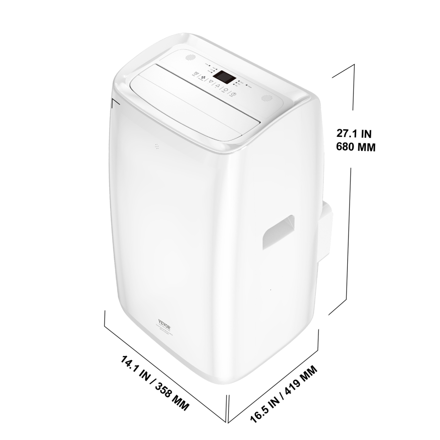 VEVOR 14,000 BTU Portable Air Conditioners, 3-in-1 Portable AC Unit with Remote Control, for 550-700 Sq.Ft, White