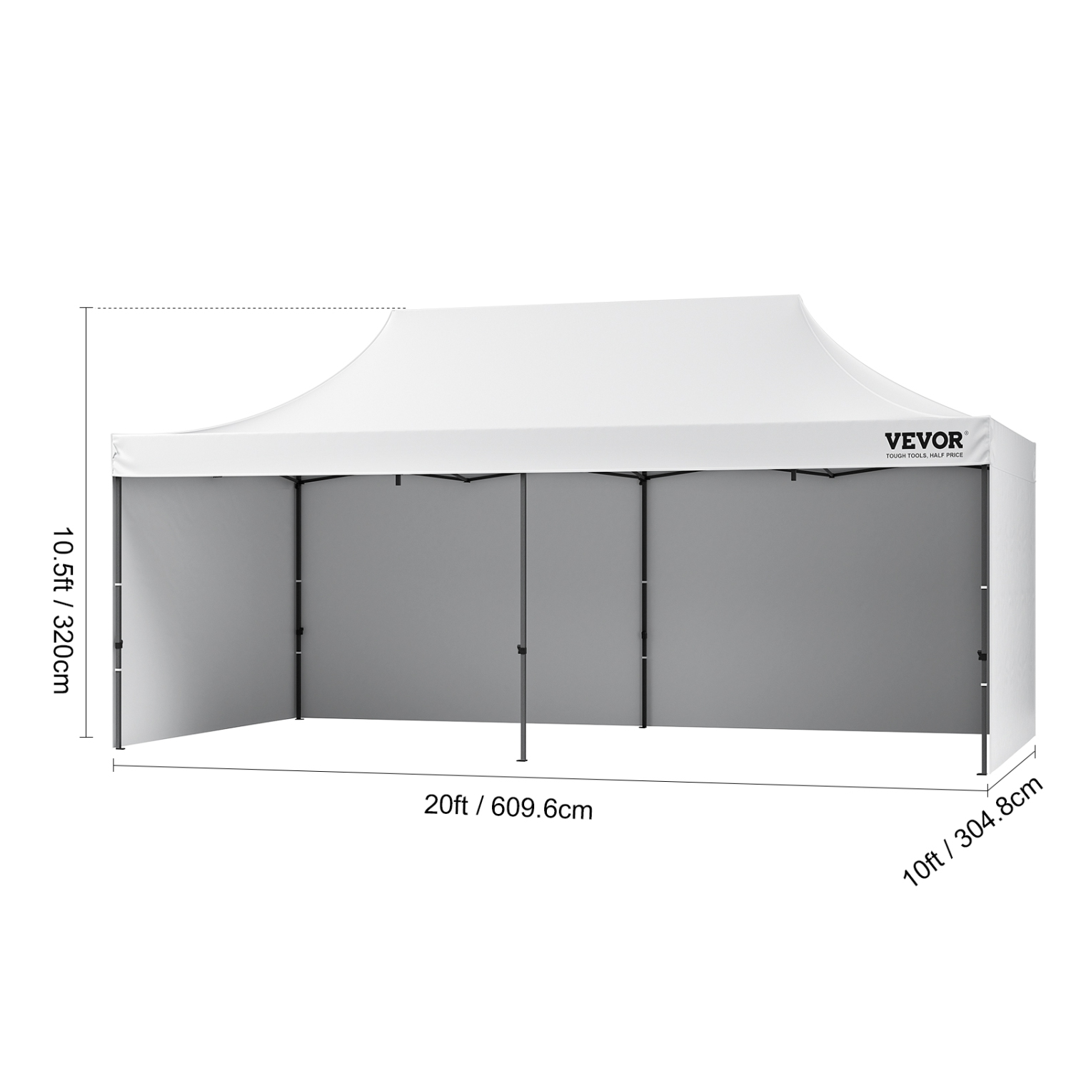 VEVOR 10x20 FT Pop up Canopy with Removable Sidewalls, Instant Canopies Portable Gazebo & Wheeled Bag, UV Resistant Waterproof, Enclosed Canopy Tent