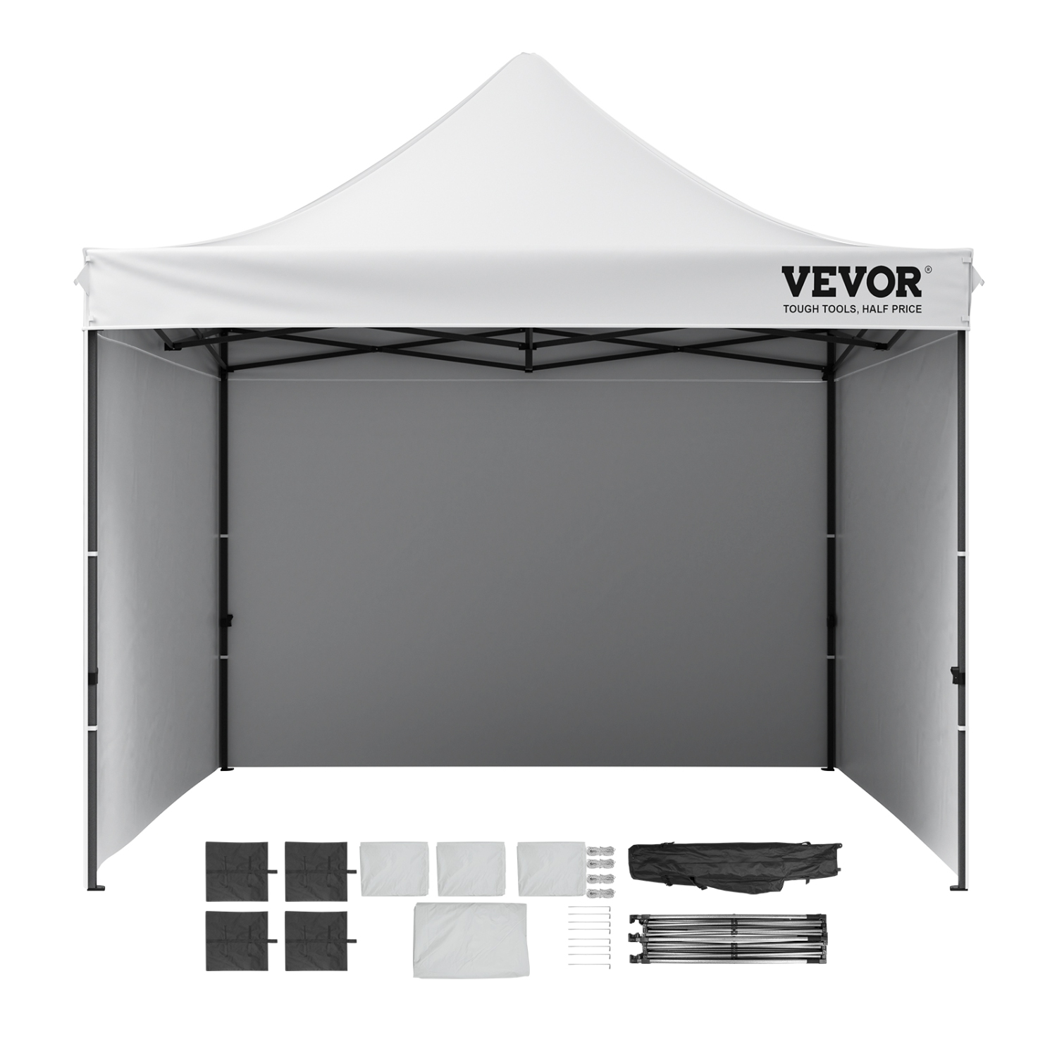 VEVOR 10x10 FT Pop up Canopy with Removable Sidewalls, Instant Canopies Portable Gazebo & Wheeled Bag, UV Resistant Waterproof, Enclosed Canopy Tent