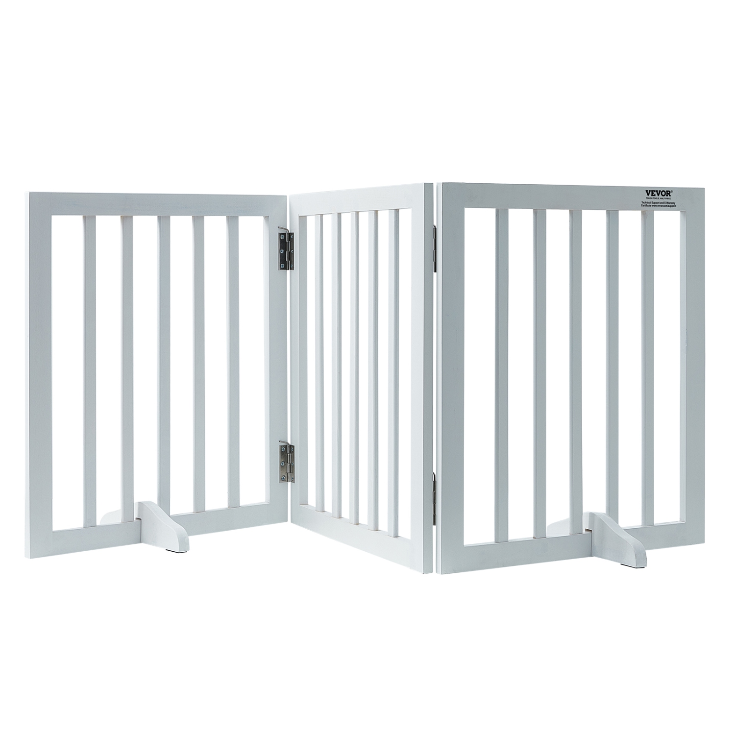 VEVOR Free Standing Dog Gate, 24" H x 60" W Freestanding Pet Gate, 3 Panels Foldable Dog Gate for Wide and Narrow Passageways, Expandable Dog Barrier
