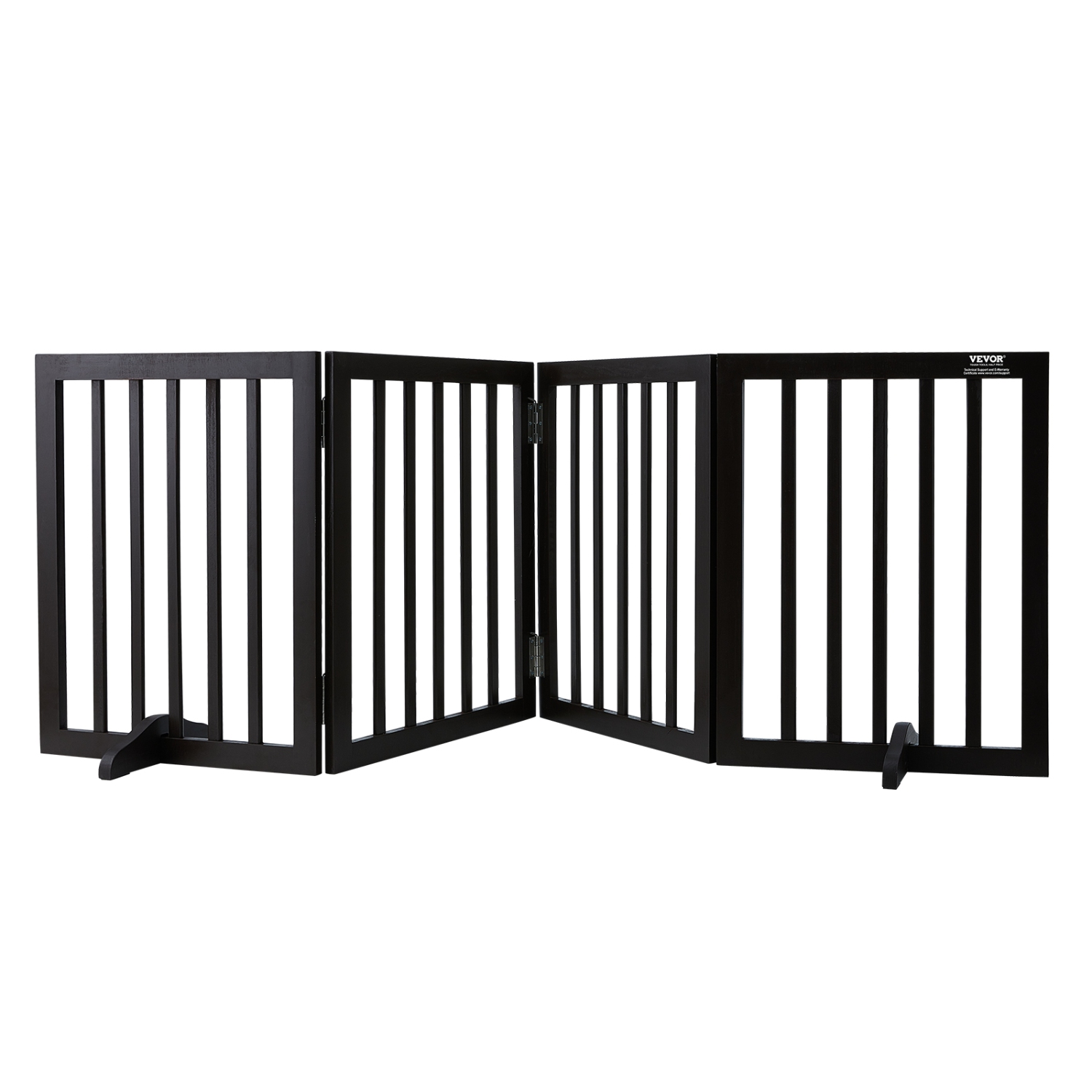 VEVOR Indoor Pet Barrier, 24" Height x 80.3" Width, 4-Panel Folding Gate for Pets, Adjustable and Versatile Dog Fence for Both Wide and Slim