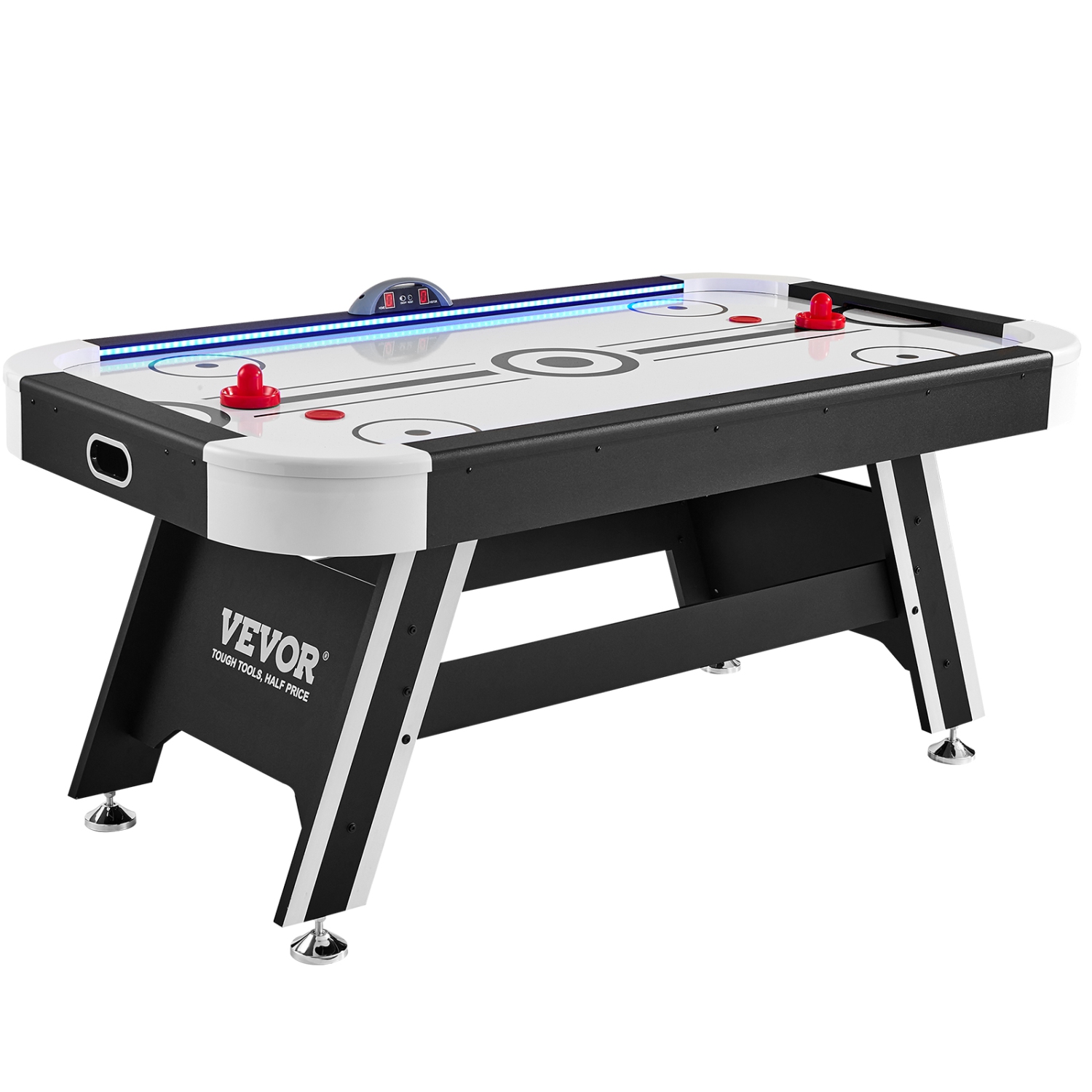 VEVOR 72" Air-Powered Hockey Table, Indoor Hockey Table for Kids and Adults, LED Sports Hockey Game with 2 Pucks, 2 Pushers, and Electronic Score