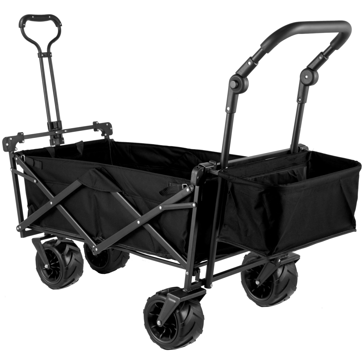 Très grand chariot de jardin pliable VEVOR avec auvent amovible, chariot utilitaire pliable à roulettes et rangement à l'arrière, chariot-chariot
