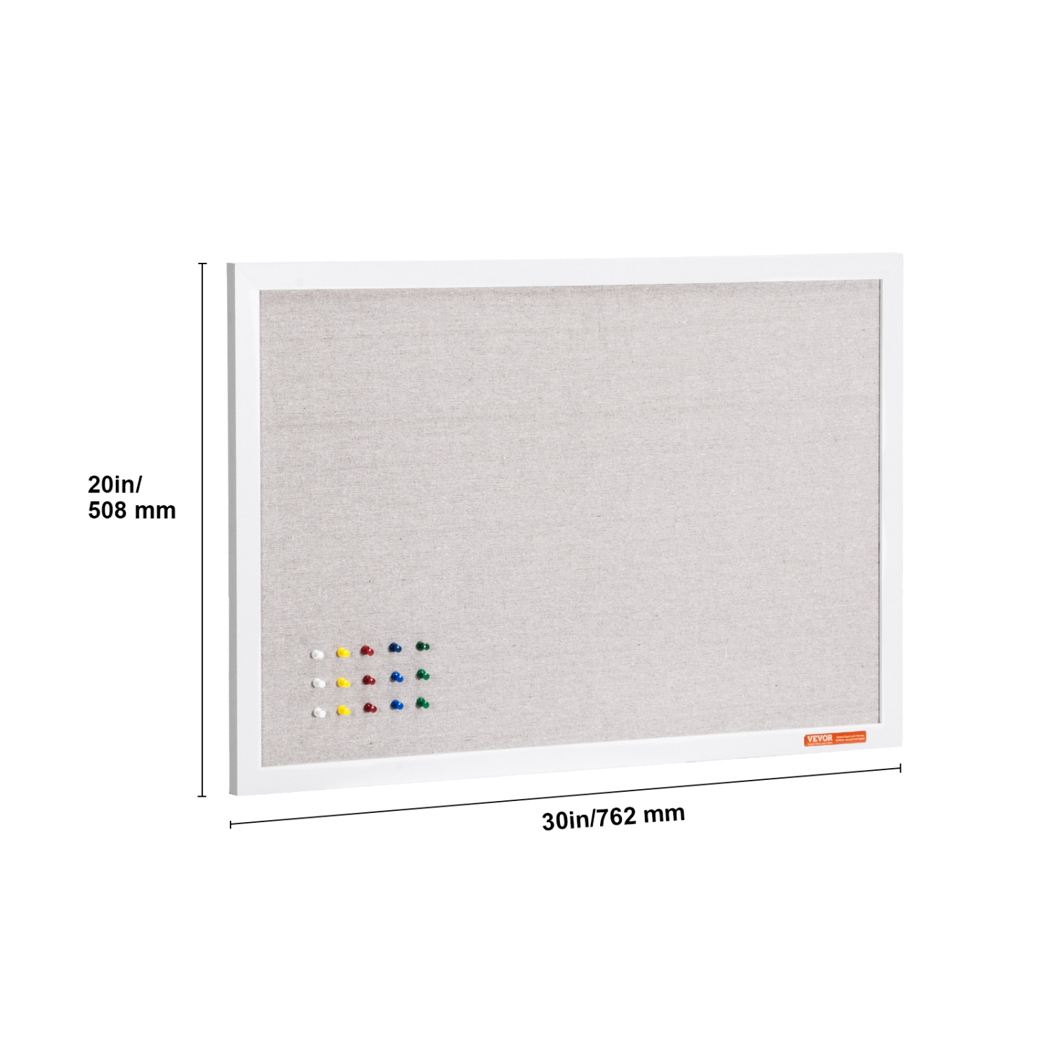 Tableau en liège blanc avec surface en lin de 30 x 20&nbsp;po de VEVOR – Tableau mural élégant pour la maison, l'école,