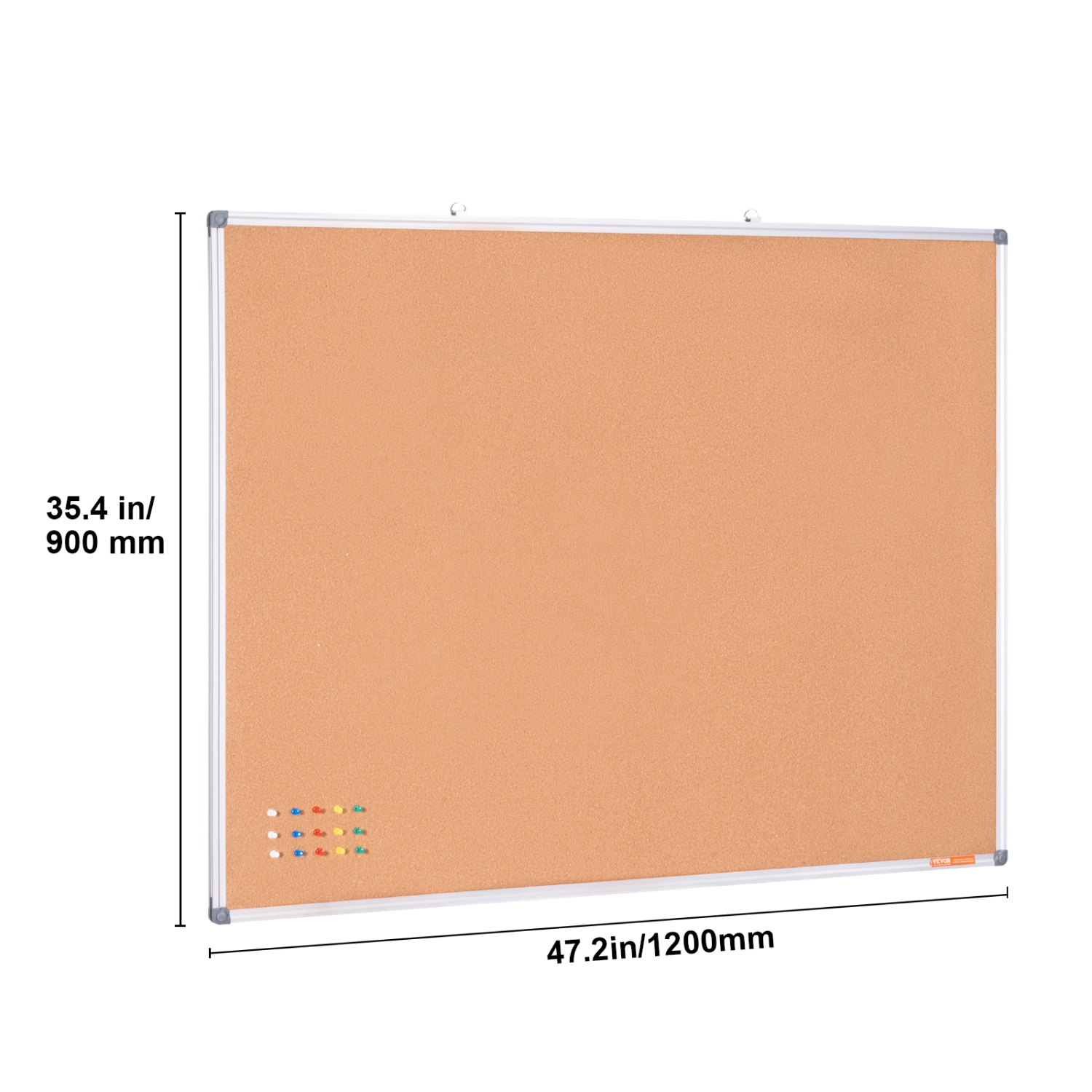 VEVOR 48"x36" Large Cork Board – Wall-Mounted Bulletin Board with Pin Board – Perfect for School, Home, Office
