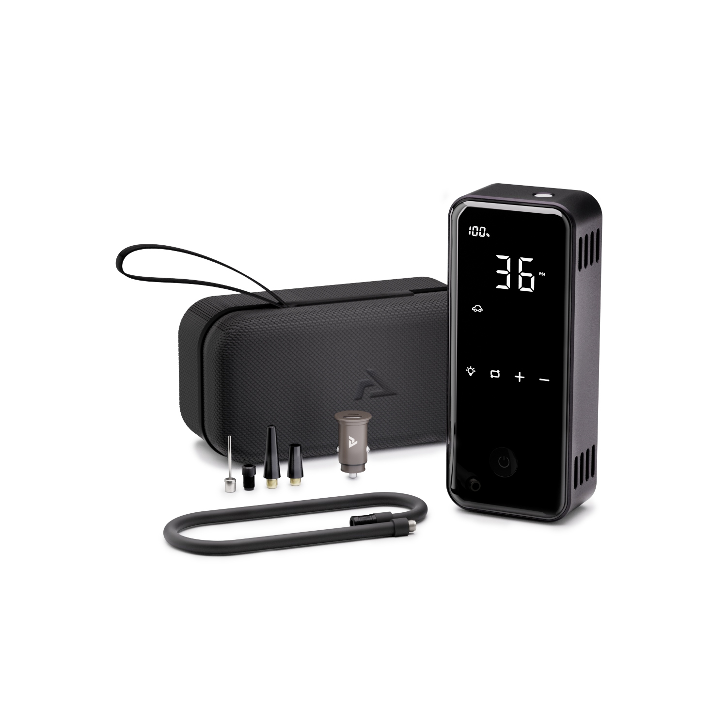 Denvix 3-in-1 MotorX Smart Tire Inflator Deluxe Package – Large Tire Inflator Speed Level, 65W Fast Charging, 15,000mAh Power Bank & LED Light