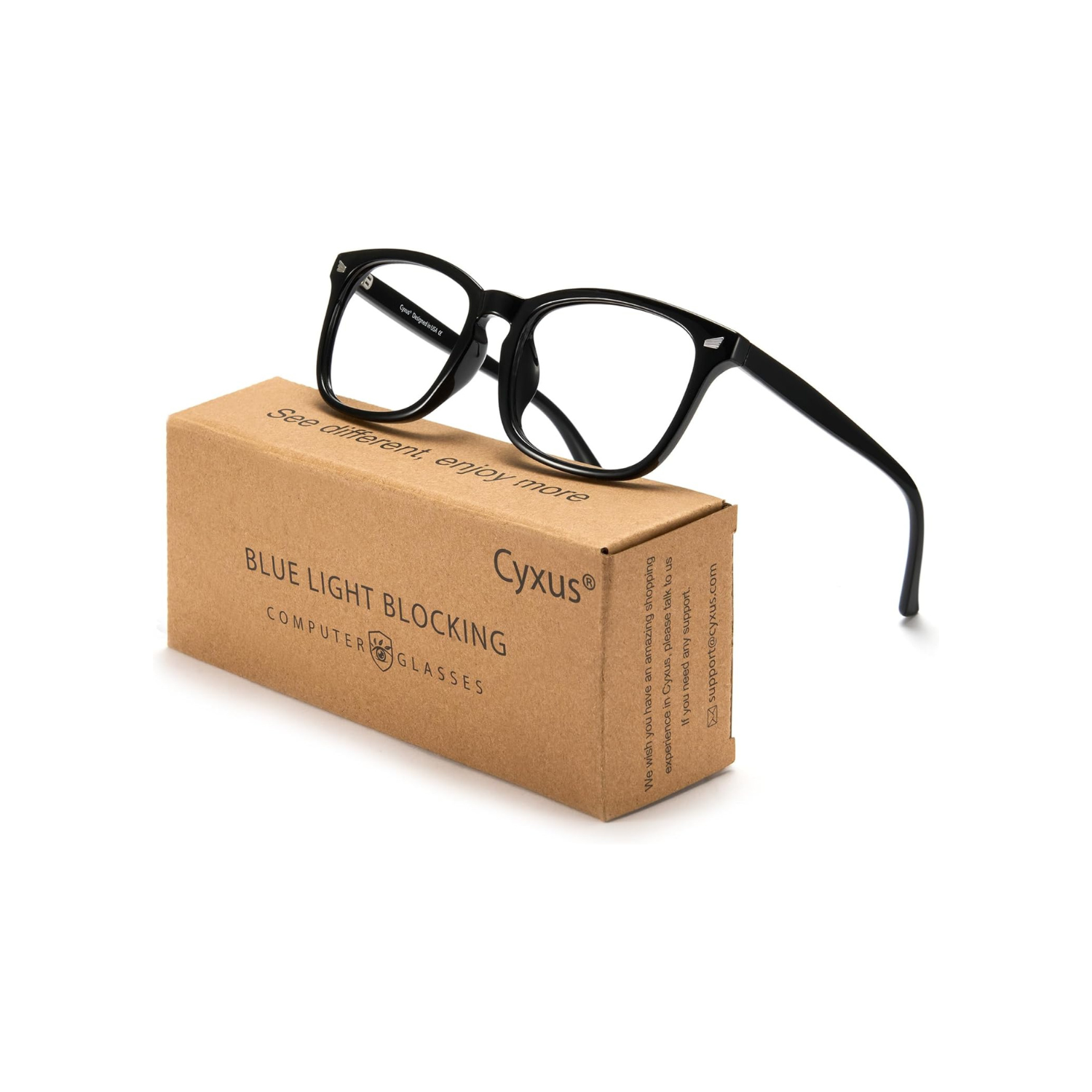 Cyxus Blue Light Glasses for Women, Blue-light Blocking Eyeglasses Men Computer Eyewear Anti Eye Fatigue Square Frame