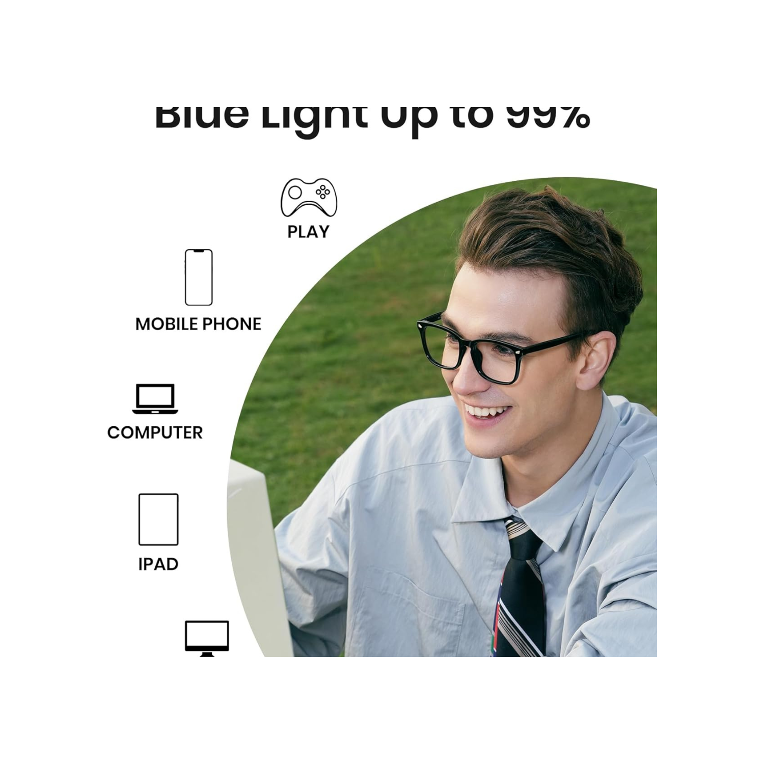 Cyxus Blue Light Glasses for Women, Blue-light Blocking Eyeglasses Men Computer Eyewear Anti Eye Fatigue Square Frame