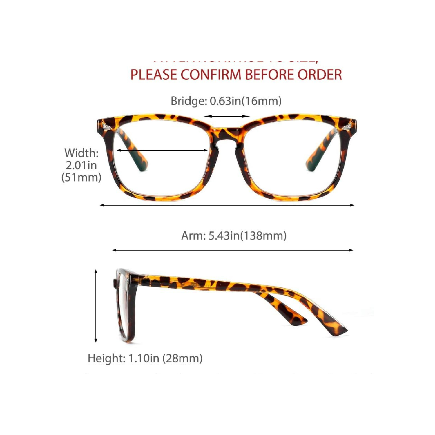Cyxus Blue Light Glasses for Women, Blue-light Blocking Eyeglasses Men Computer Eyewear Anti Eye Fatigue Square Frame