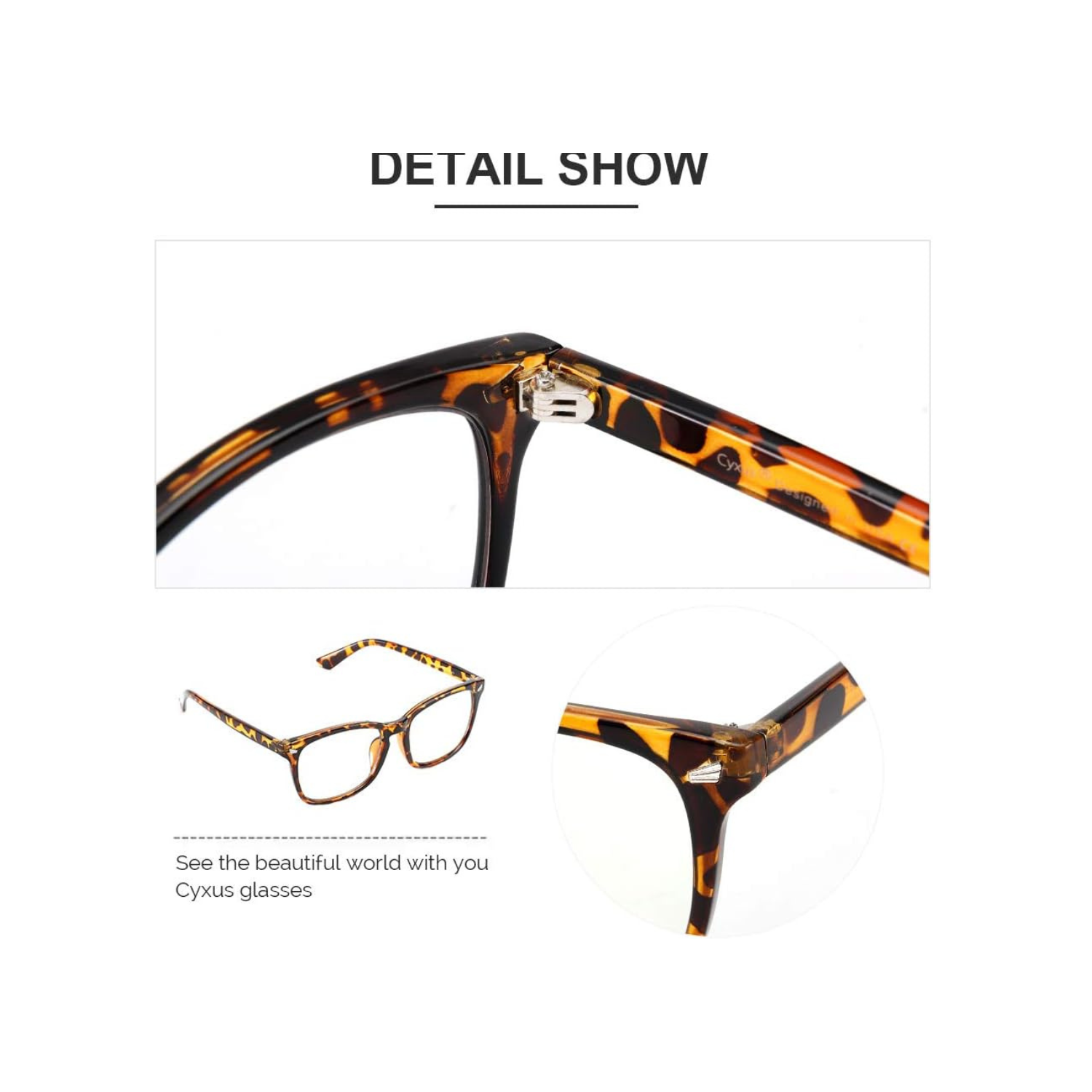 Cyxus Blue Light Glasses for Women, Blue-light Blocking Eyeglasses Men Computer Eyewear Anti Eye Fatigue Square Frame