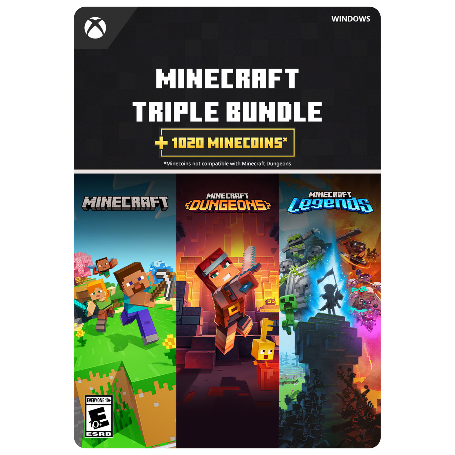 Minecraft Triple Bundle with 1020 Minecoins - Digital Download