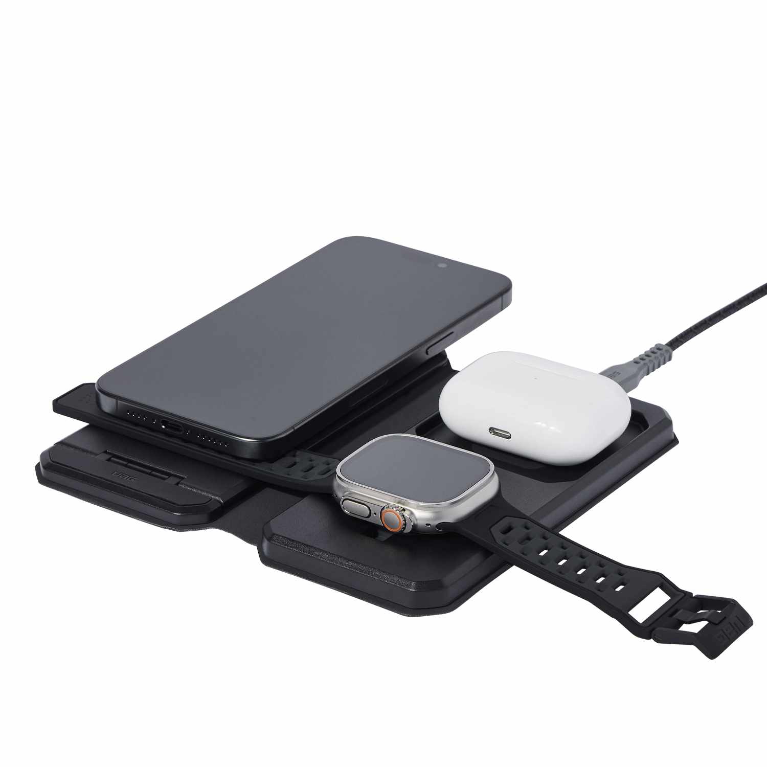 Chargeur de voyage 3-en-1 d'UAG | Noir/gris