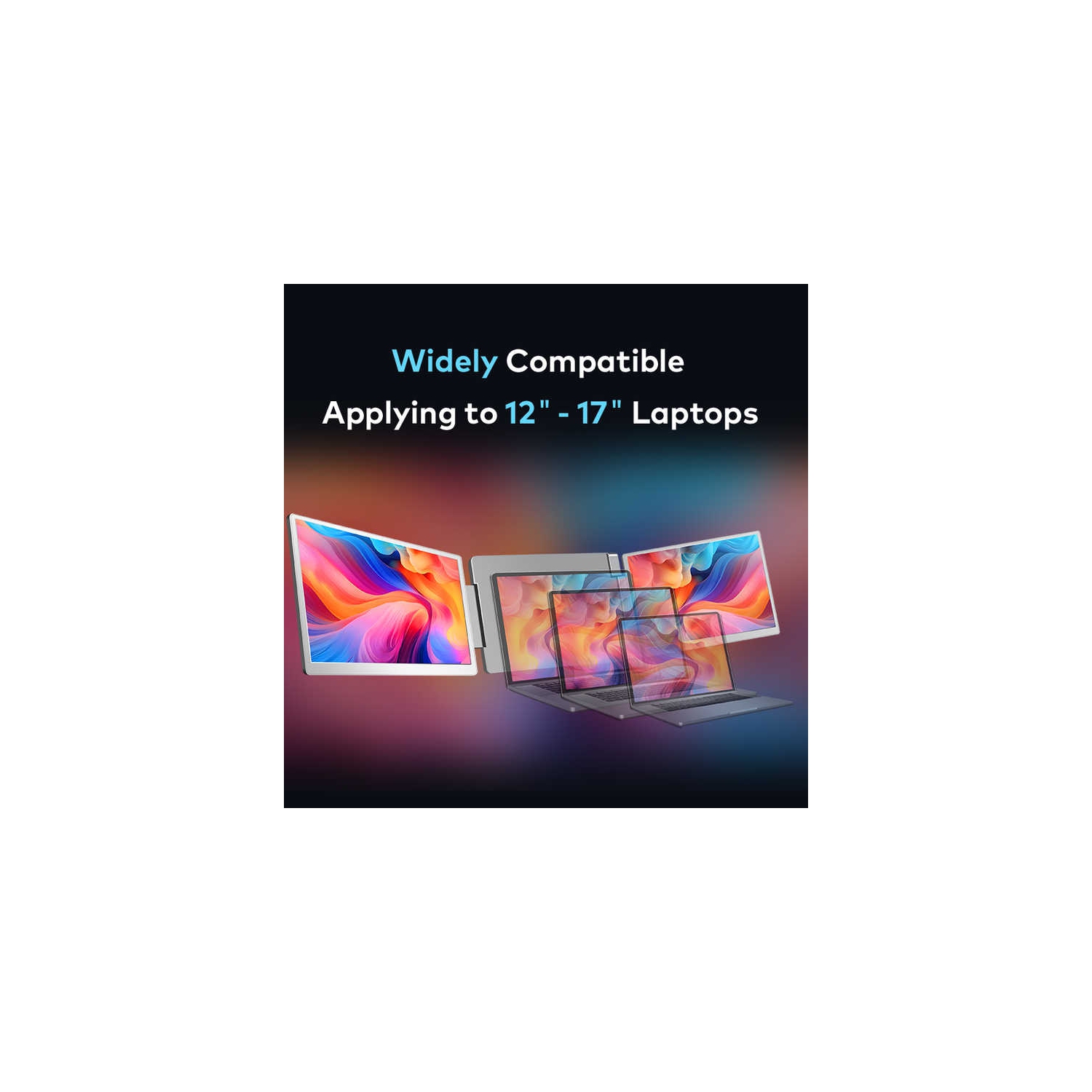 14" Portable Monitor – Left Flipped 360° Rotation, 245° Right / 205° Left, Compatible with MacOS, Windows, Android, Linux, PS4